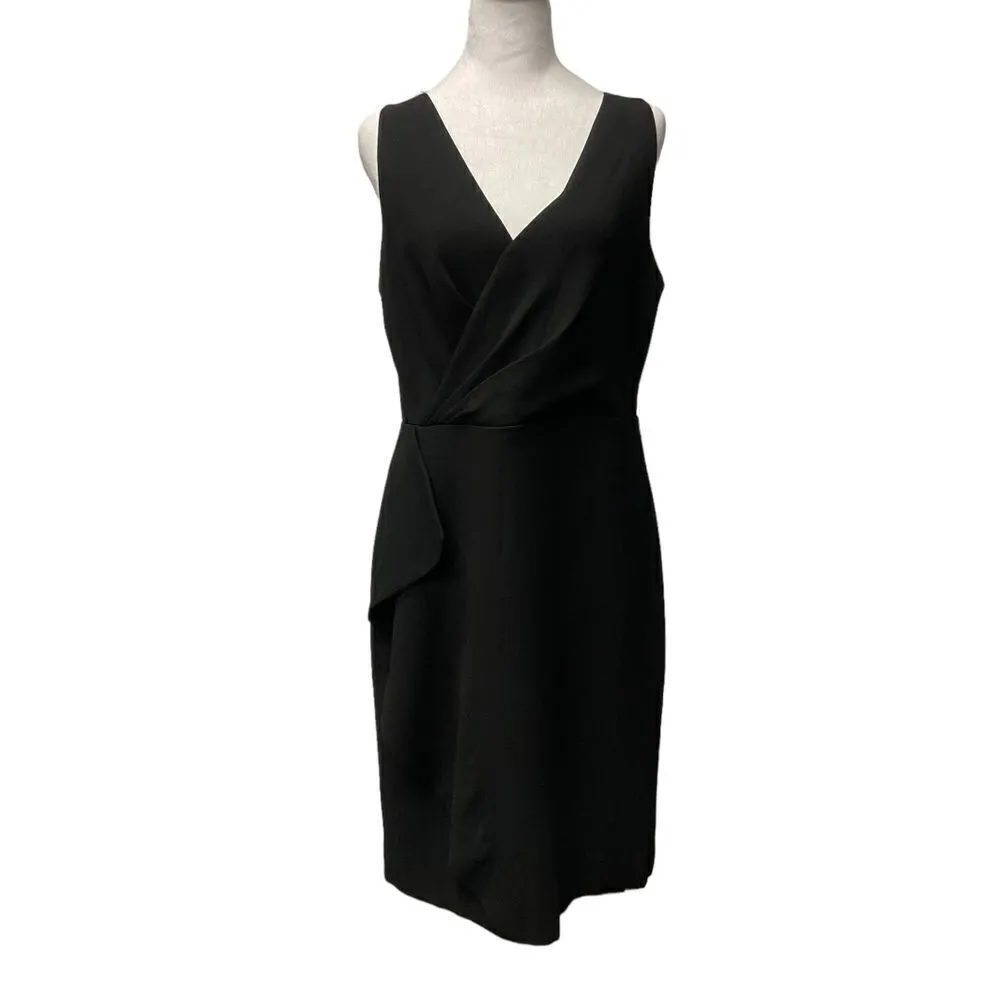 J. CREW 365 Side‎ Sash Sheath Dress V-Neck Sleeveless Crepe Black Size 10 NEW - Image 4