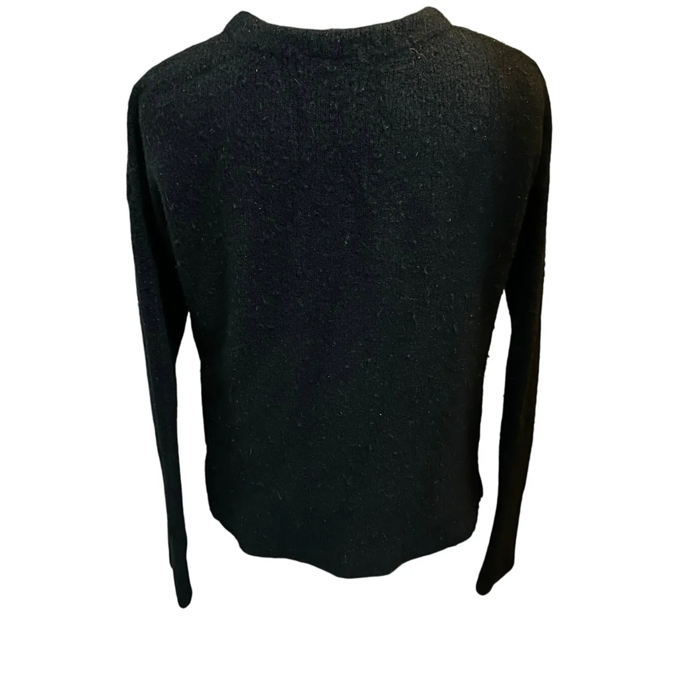 GAP Alpaca Wool Blend Crew Neck Pullover Chunky Knit Women's Sweater Black Small - Image 2