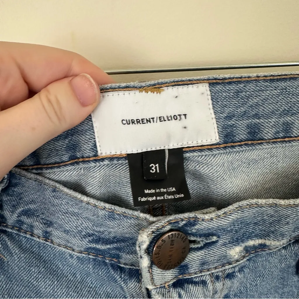 Current/Elliott Distressed Blue Slouchy Jeans Size 31 Women's - Image 3