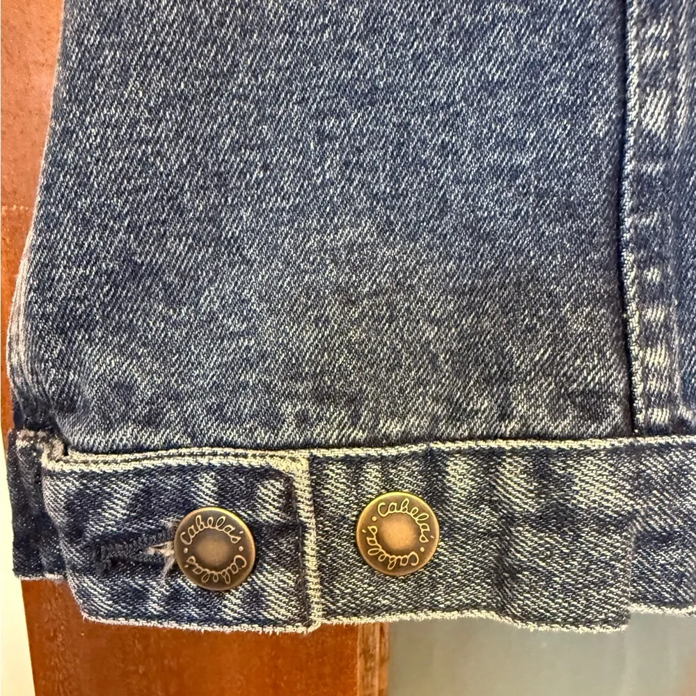 Cabela’s Women Embellished Studded Button Up Dark Denim Cotton Vest - large - Image 8