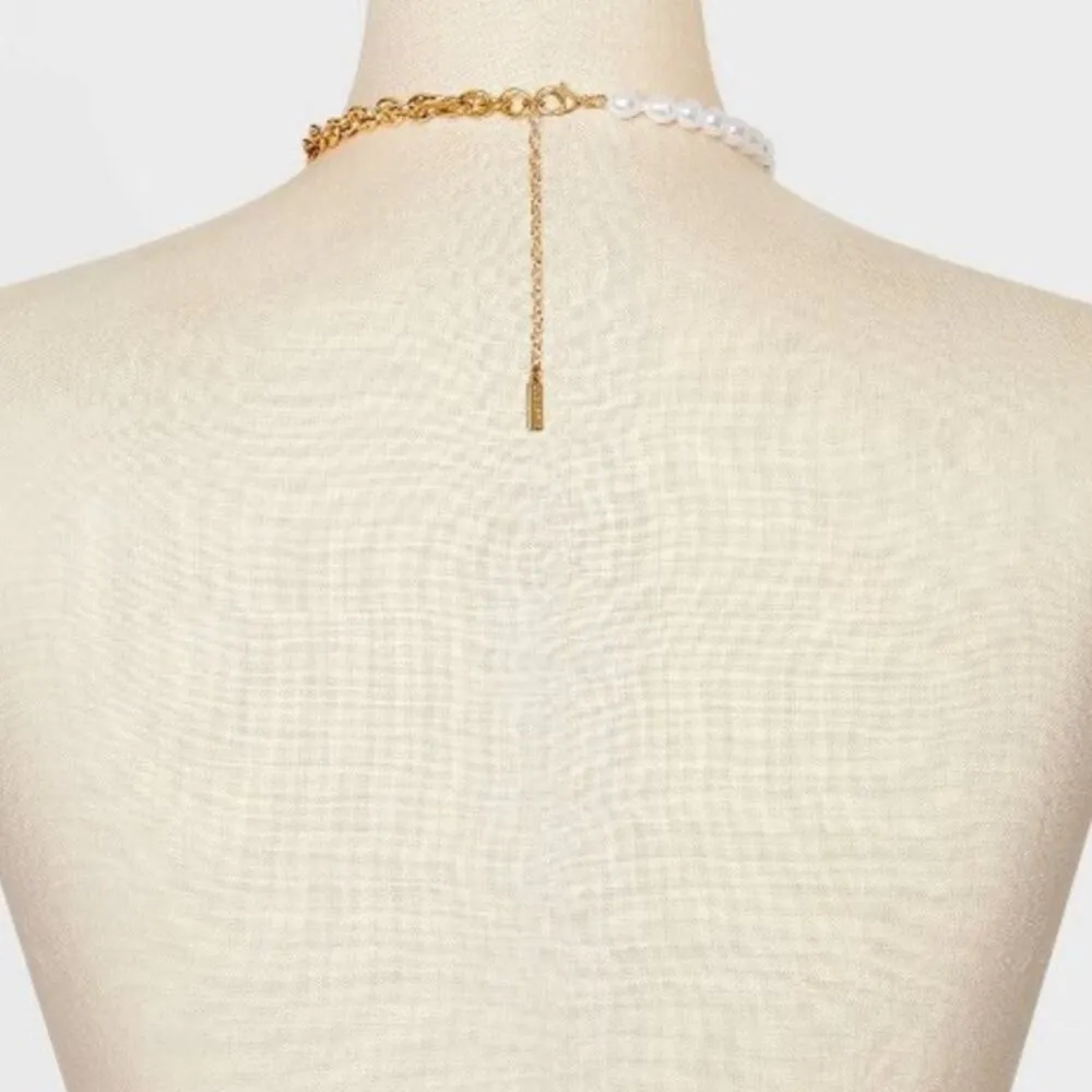 SUGARFIX by BaubleBar Gold and Pearl Necklace - Gold/White - Image 3