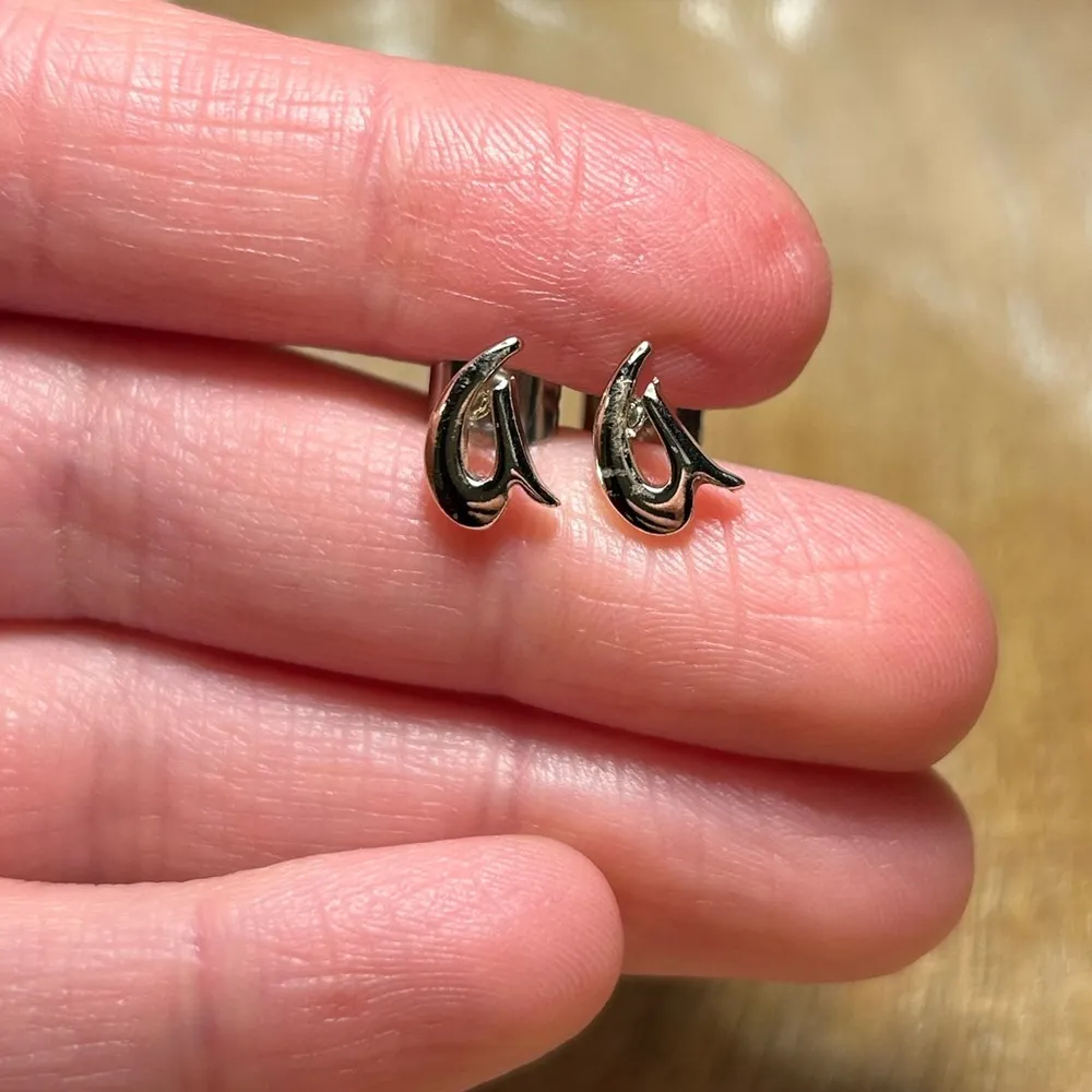 Light Gold Tone Initial “A” Stud Earrings - Image 10