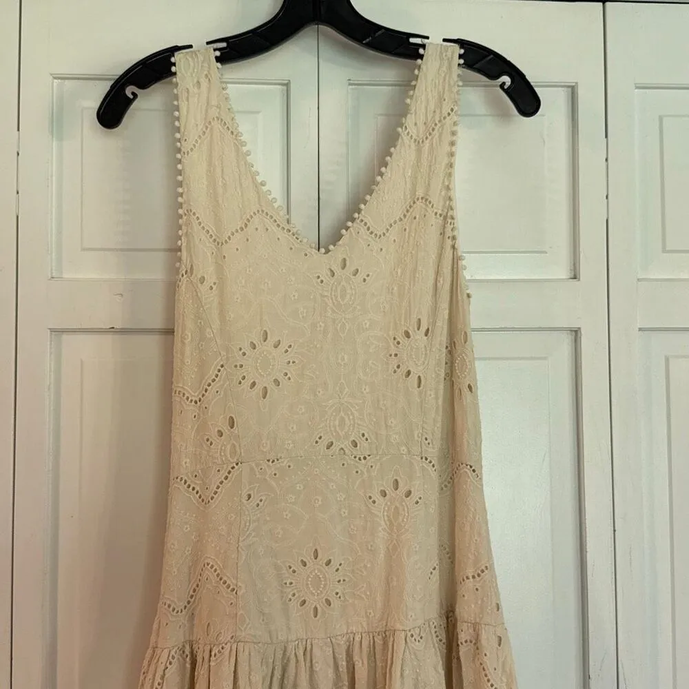 House of Harlow 1960 ivory eyelet drop waist midi dress 6 - Image 10