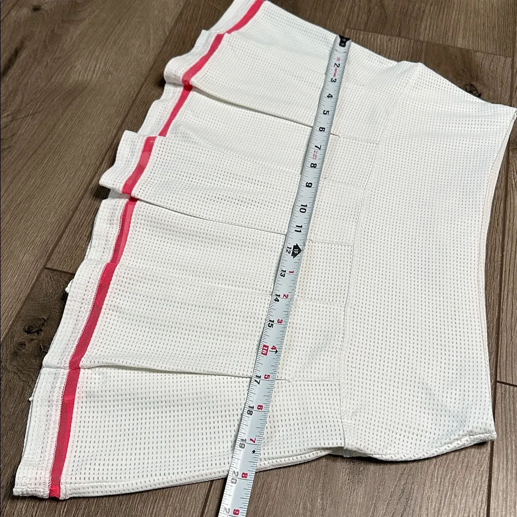 Lucky In Love 13” Micro Tuck Pleat White Pink Mesh Mid Rise Tennis Skirt Skort M Size M - Image 10