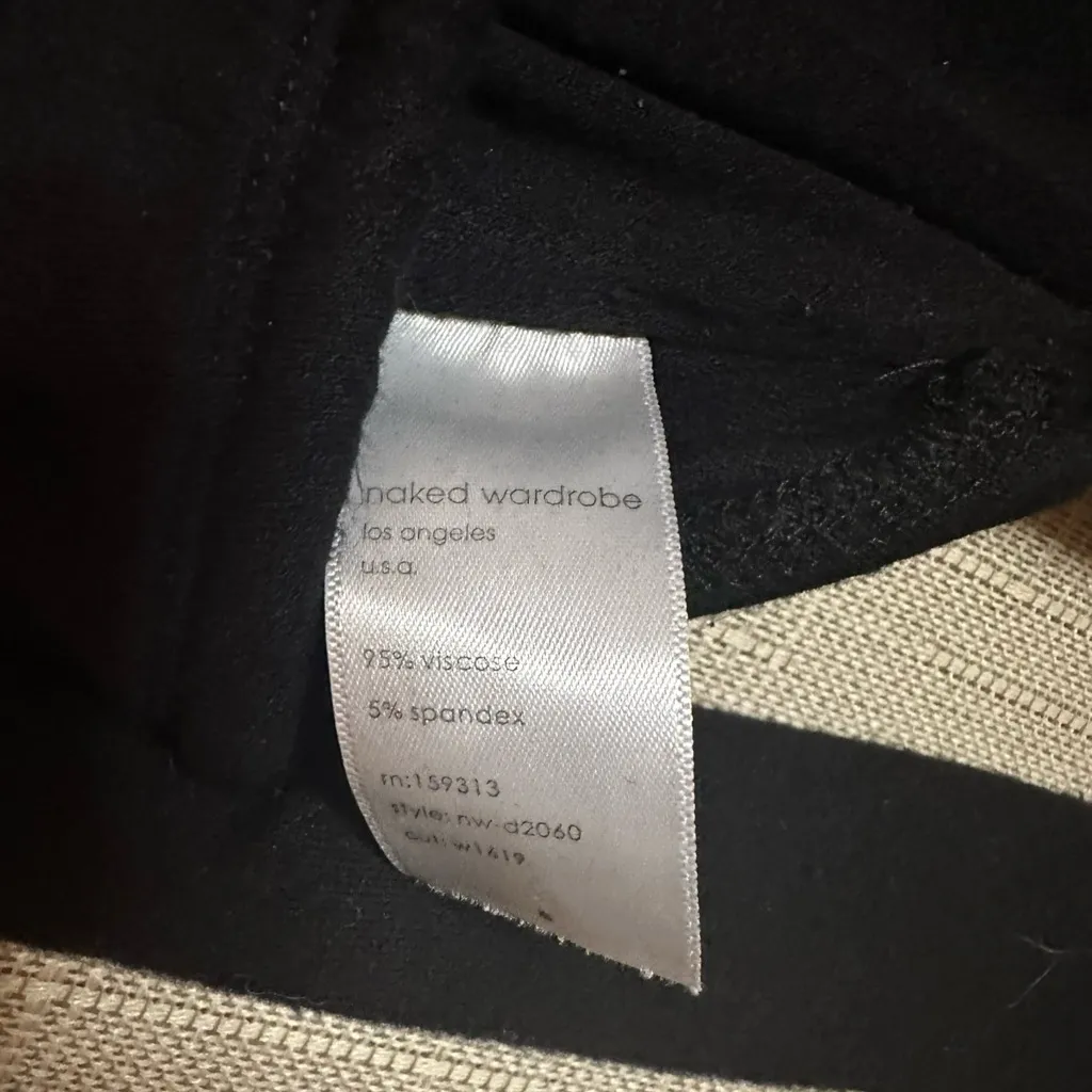 Naked Wardrobe Ruched Long Sleeve Cutout Minidress Bodycon Black Stretch Small - Image 6