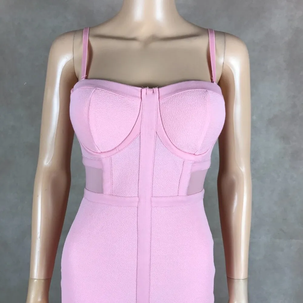 Barbiecore Pink Bodycon Party Dress NEW MEDIUM - Image 3