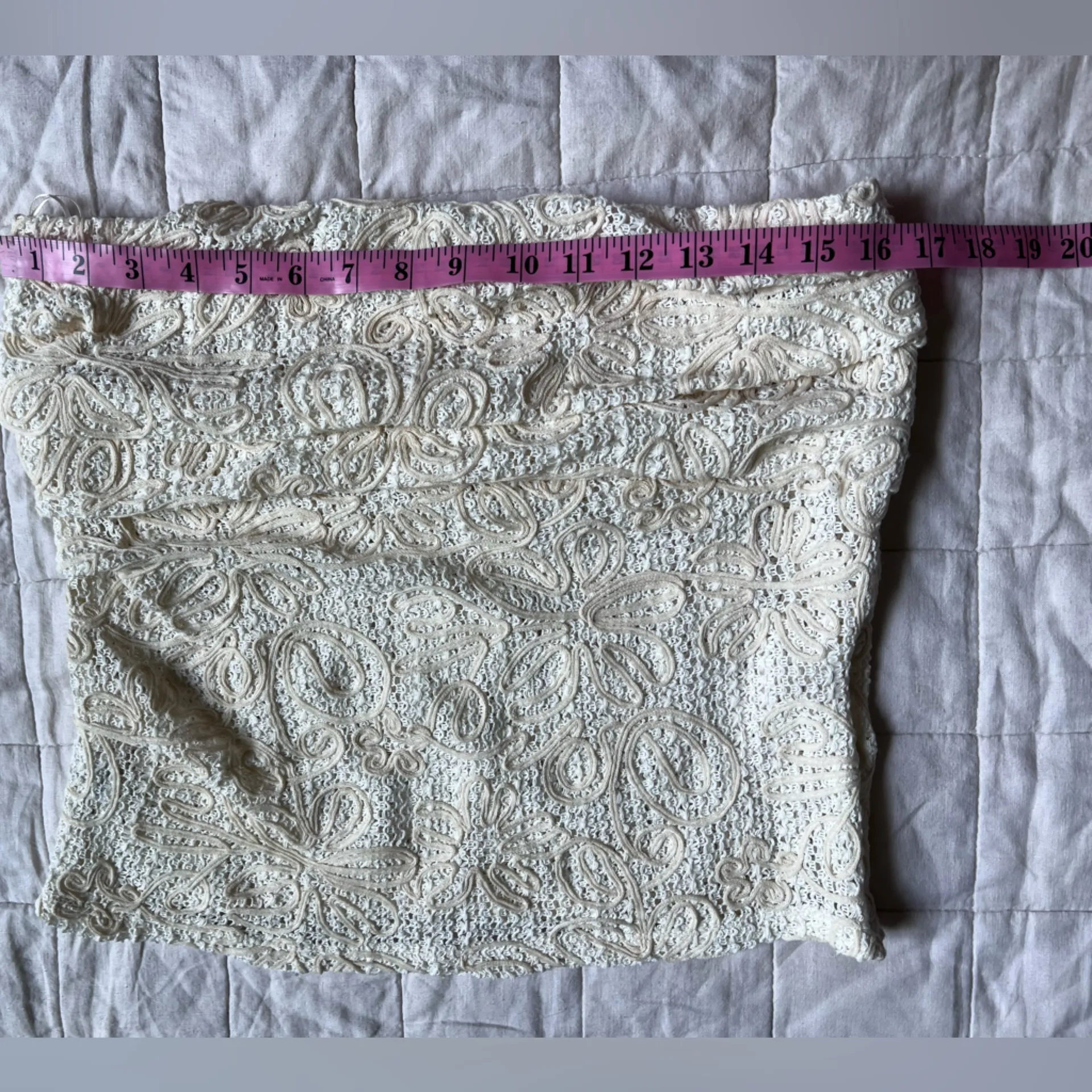 Sarah Hann Cream Lace & Sleeveless Tube Top Y2K Whimsical Romantic- Large - Image 7