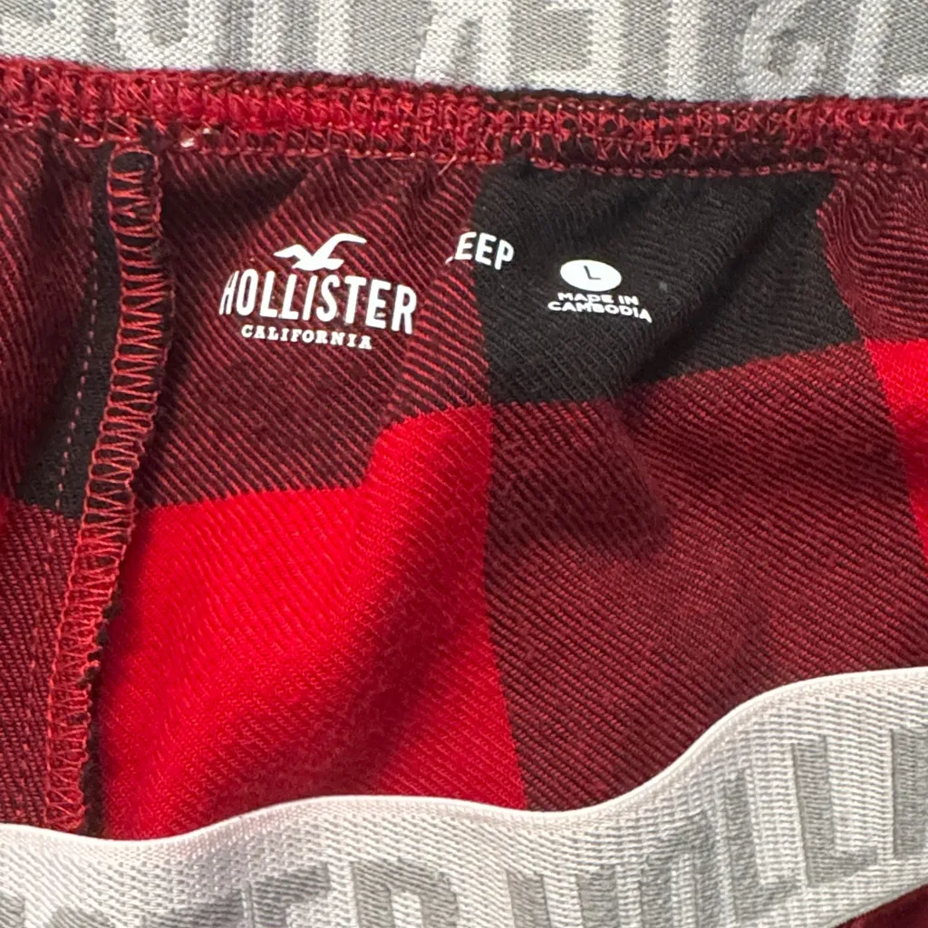 Hollister  Red and Black Checkered Pants - Image 9