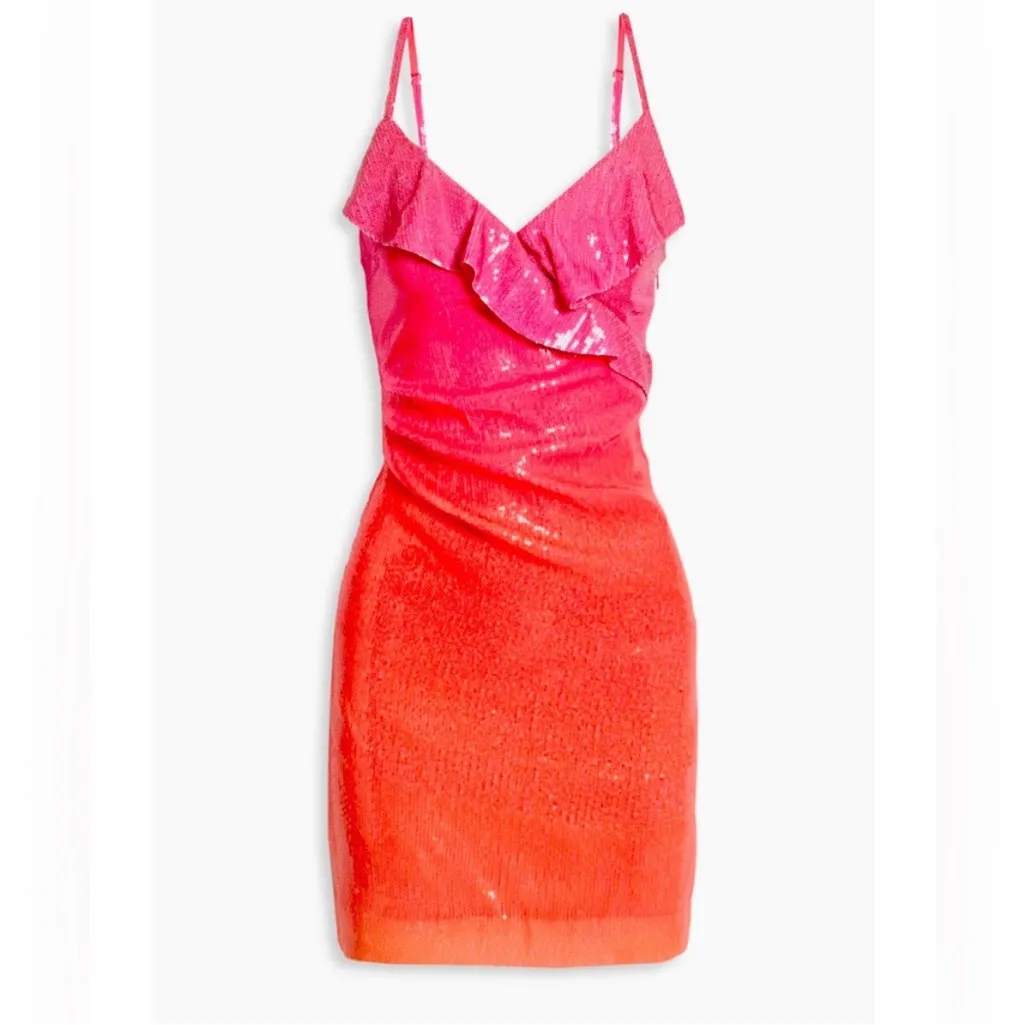 NEW Derek Lam 10 Crosby Gigi Ombré Sequin Minidress size 8 woman’s designer Pink - Image 11