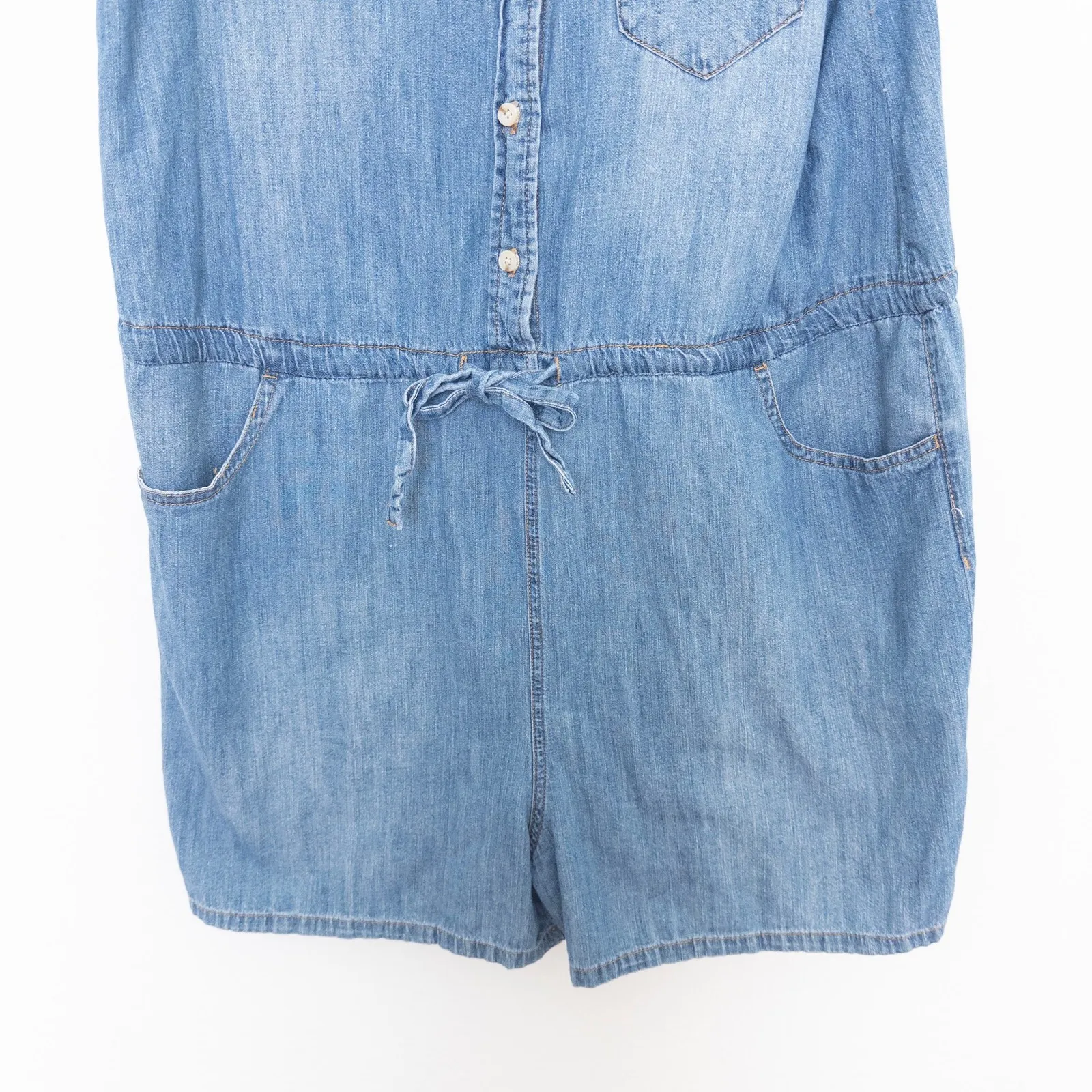 Universal Thread Womens Denim Romper Size L Blue‎ Casual Western Utility Minimal - Image 4