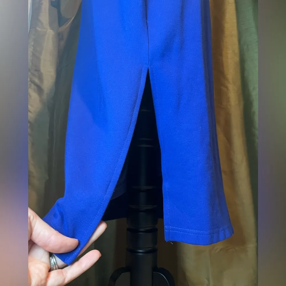 Lulus  blue midi dress with slit size large - Image 2