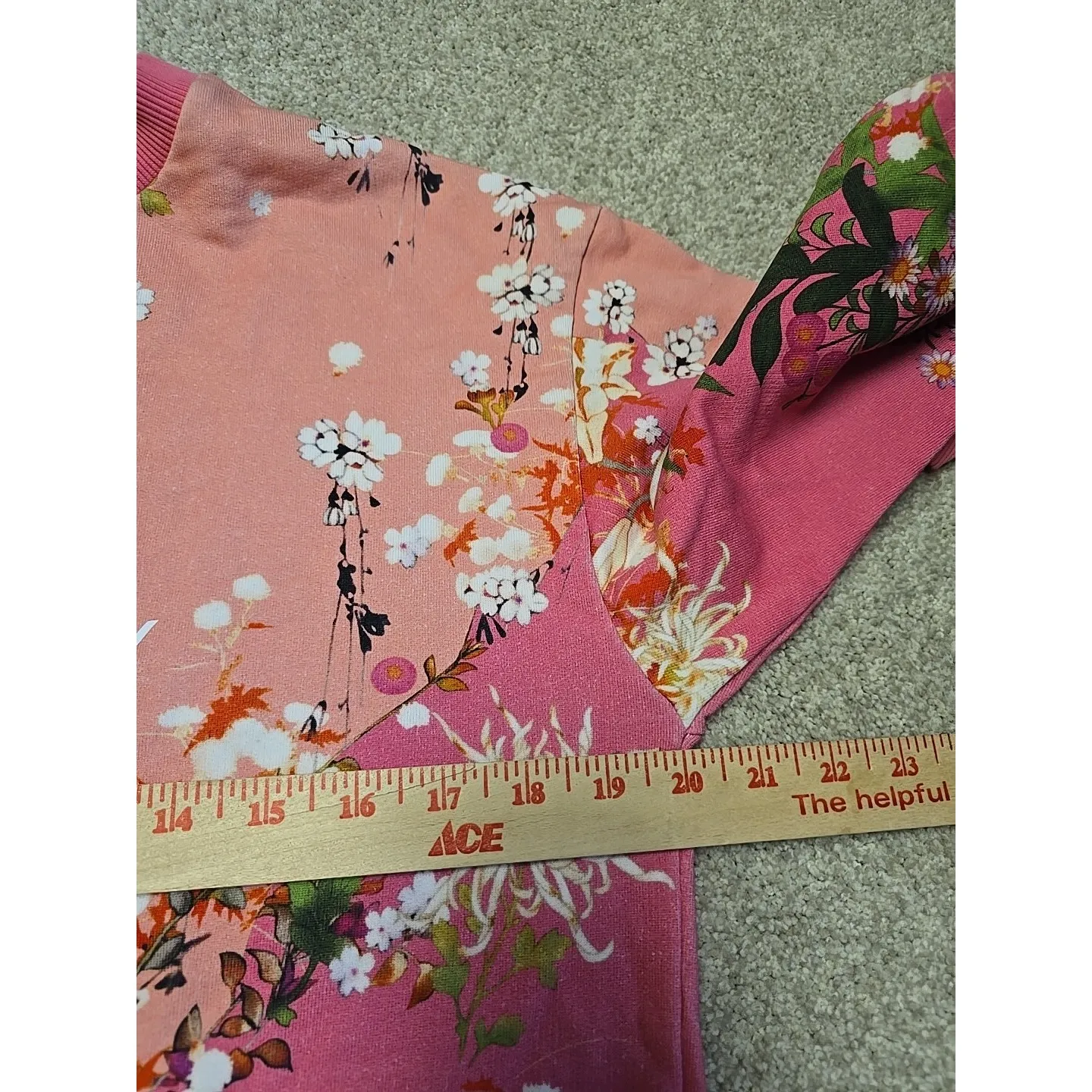 GIVENCHY Flower Printed Cotton Jersey Sweatshirt In Pink Sz S Luxury Designer - Image 9