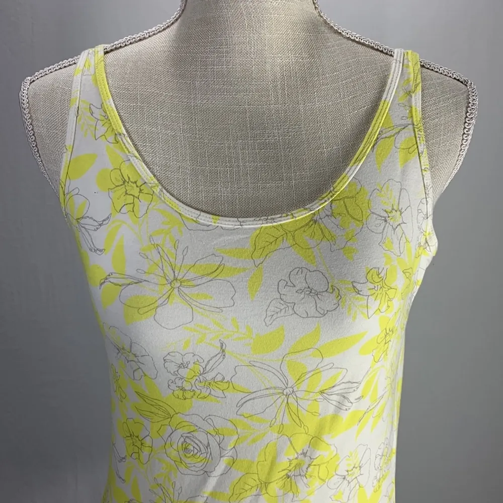 CO No Yank Yellow Floral Thin Strap Tank Top Size Small - Image 2
