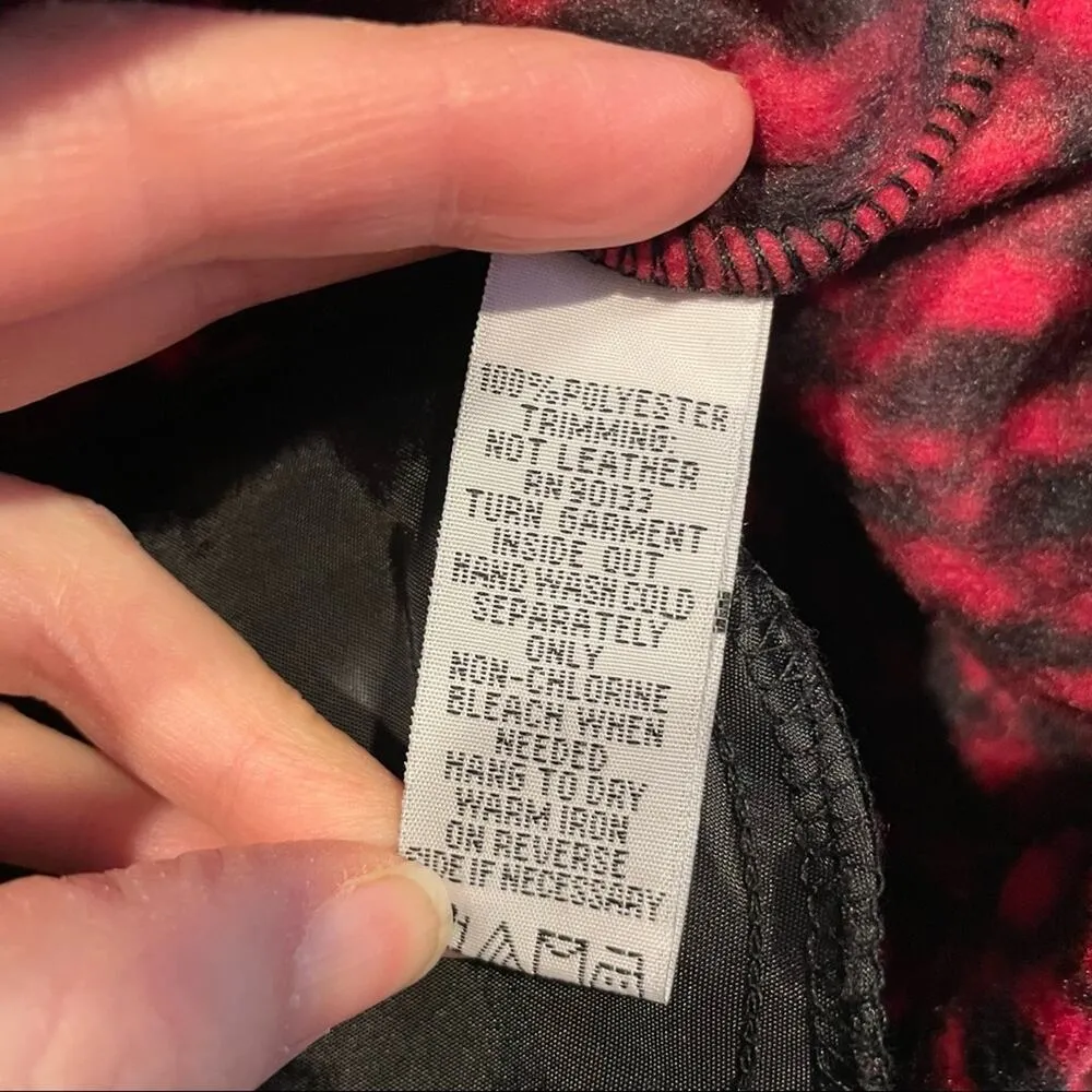 Bob Mackie Wearable Art Red & Black Fleece Full Zip Jacket Womens M Blazer - Image 3