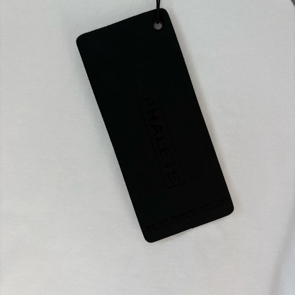 NWT Women’s Alphalete White Grey Raglan T-Shirt Size M Performance 3/4 sleeve - Image 11