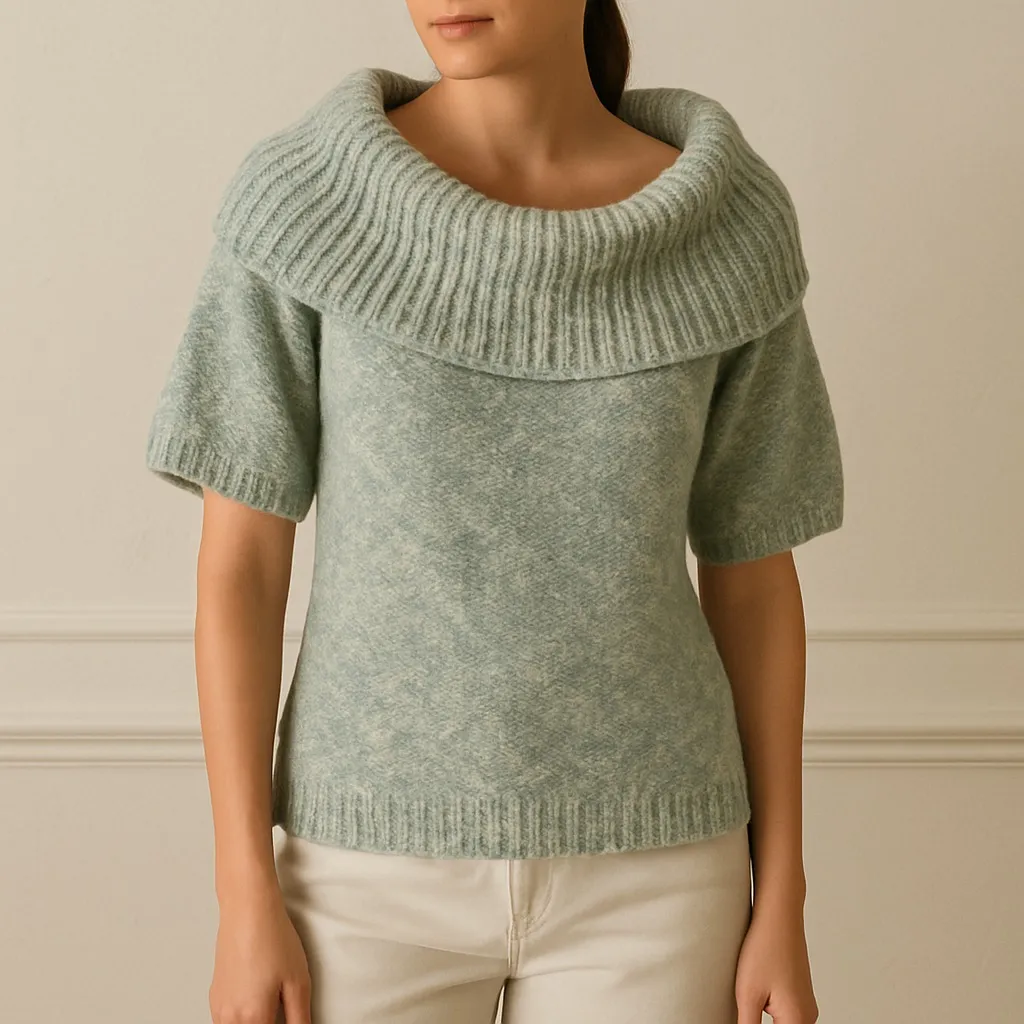 Kensie Alpaca Blend Off-Shoulder Cowl Neck Sweater Soft Melange Knit Size M - Image 15