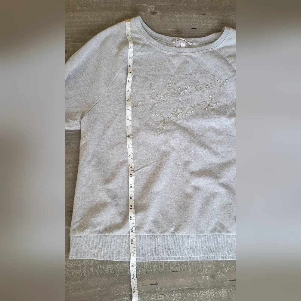 Victoria Secert  Gray Sequin Embellished Sweatshirt Size M - Image 11