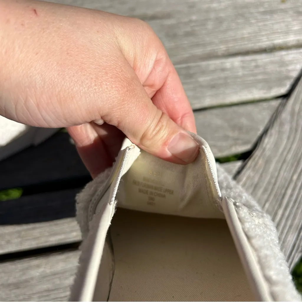 Nine West Hazel Womens 8.5‎ Mules Ivory Faux Fur Casual Comfort Slip On Shoes - Image 9