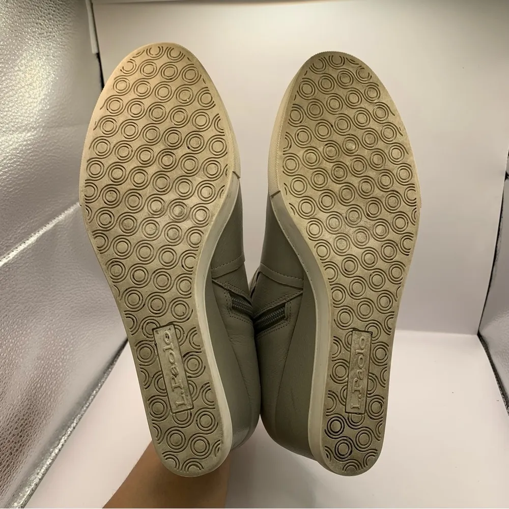 Linea Paolo Light Gray Leather FRESHTON High Hi Top Hidden Sneakers Sz 9M - Image 9