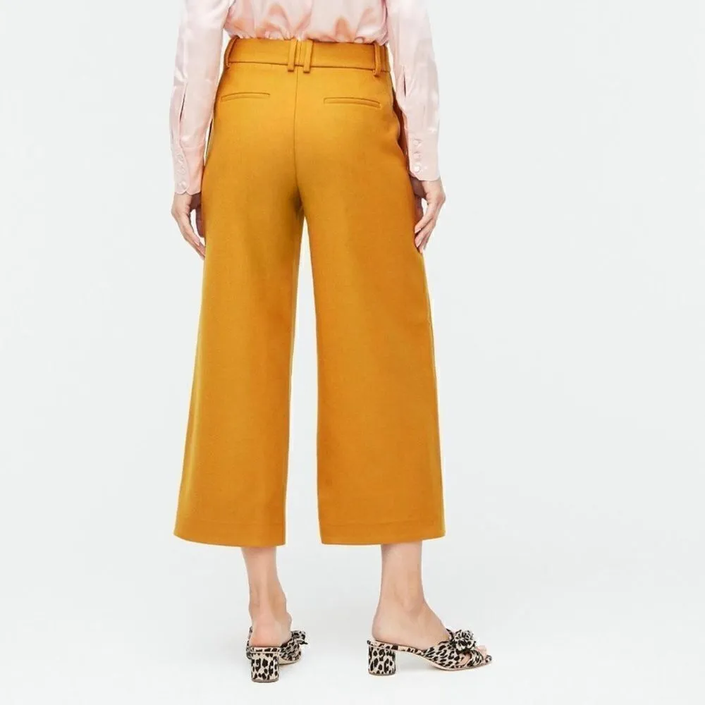 J. Crew Double Serge Wool Wide Leg Crop Capri Culotte Pants in Salmon Pink - Image 7