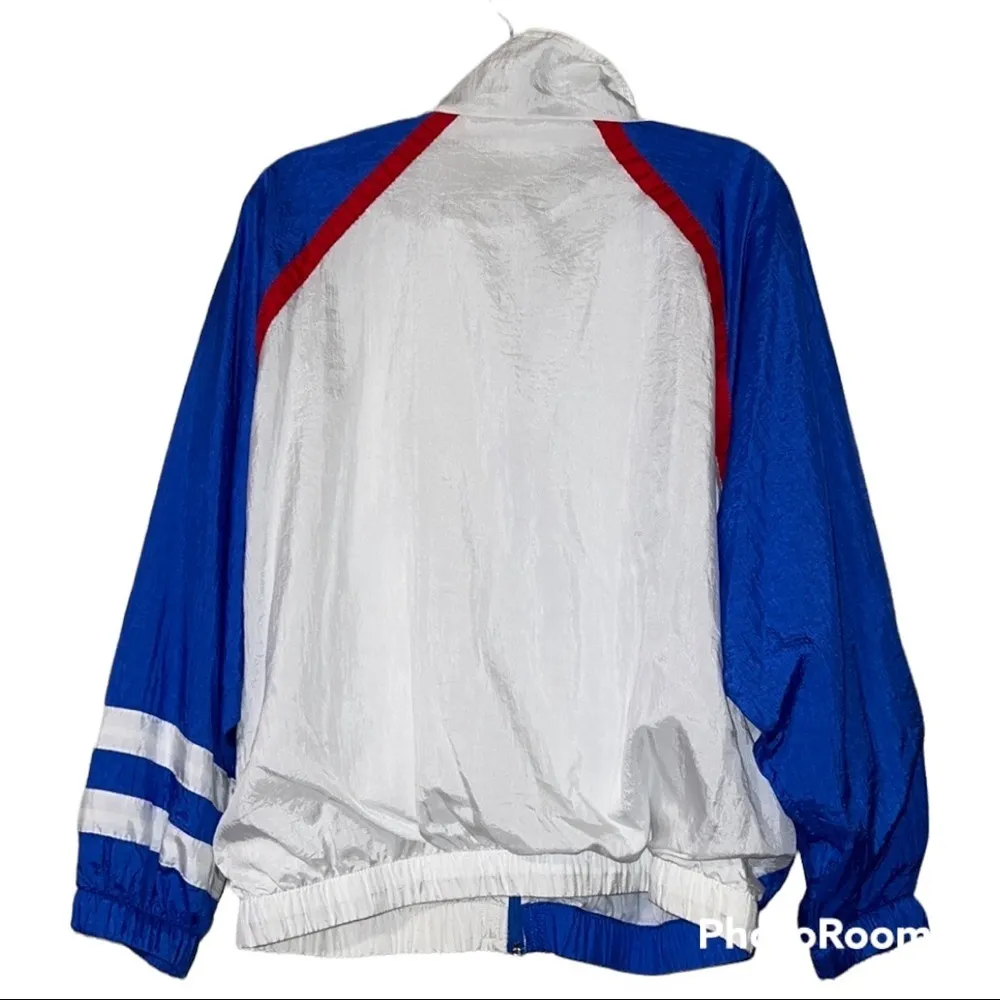 Vintage Bocoo womens large windbreaker patriotic USA stars and striped zip close Blue - Image 2