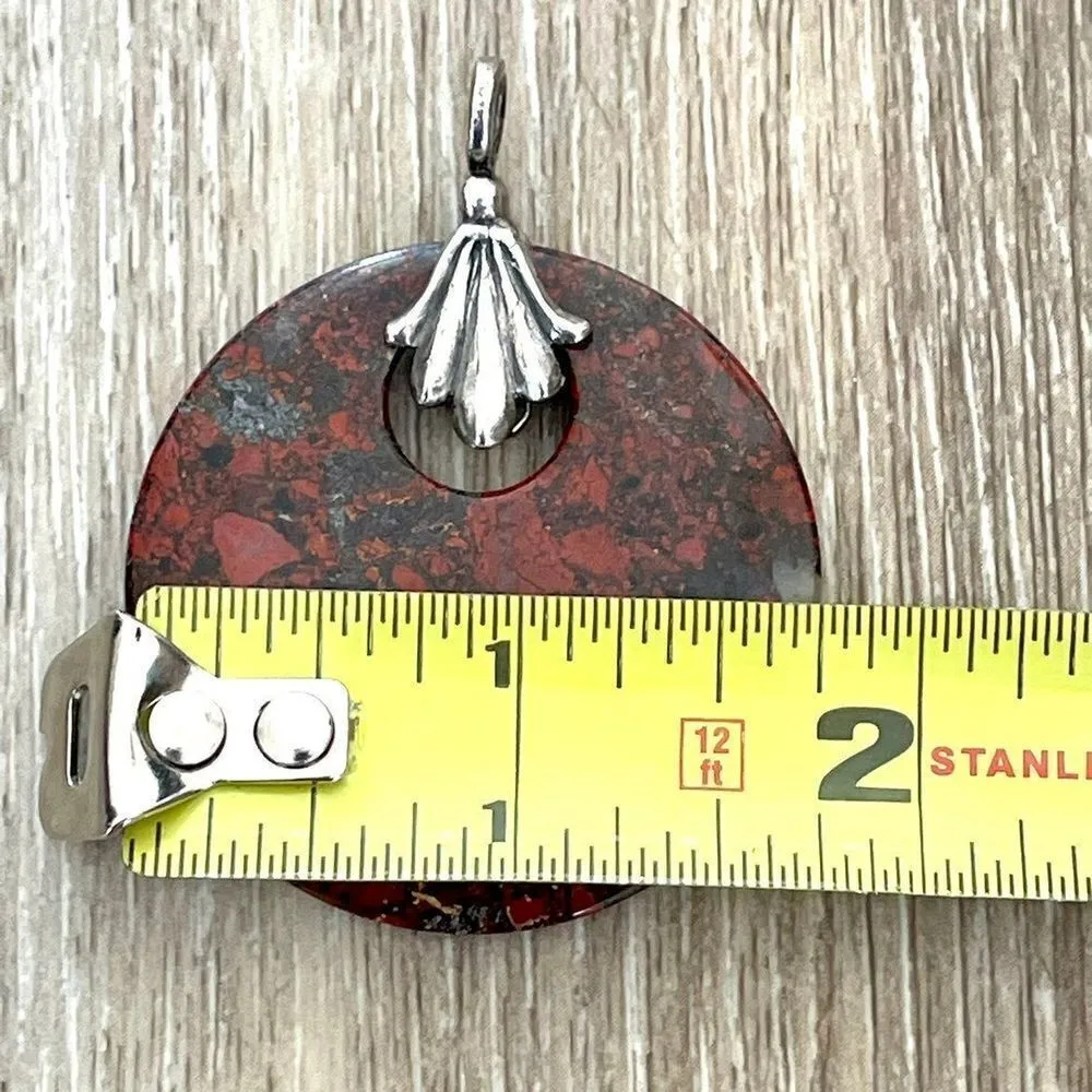 Mahogony obsidian pendant on silver clasp - Image 6