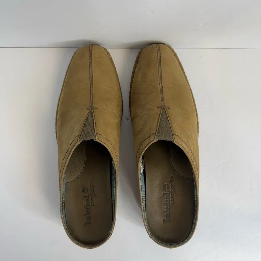 Timberland Comforia Suede Leather Mules Clogs Women's Size 6.5 tan - Image 6
