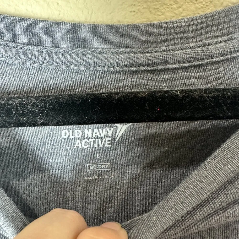 OLD NAVY ACTIVE Grey Soft Athletic Long Sleeve T Shirt w Thumbholes Size Large - Image 2
