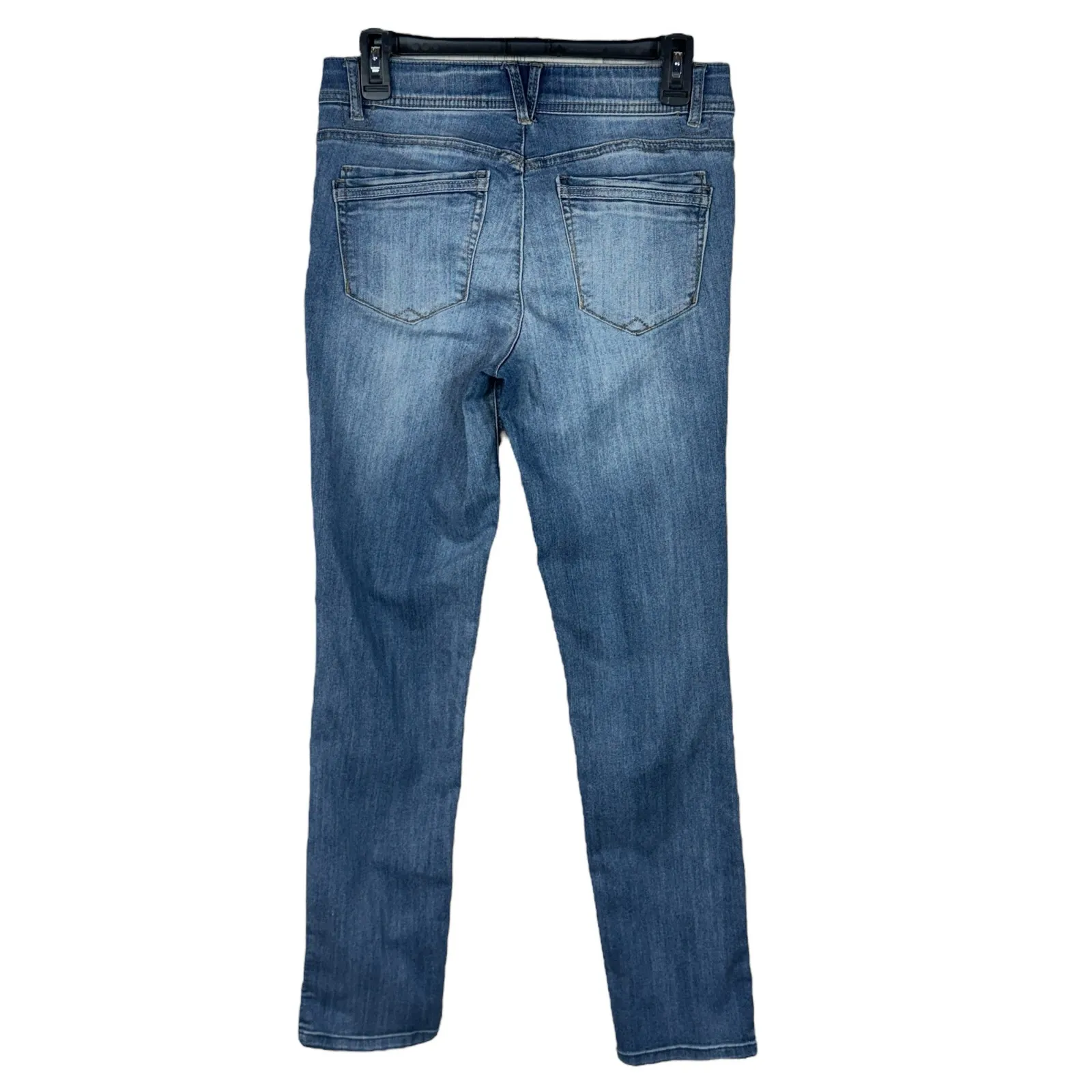 Democracy SZ 6 “Ab”technology Jeans Distressed Stretch Mid-Rise Whiskered Blue - Image 4