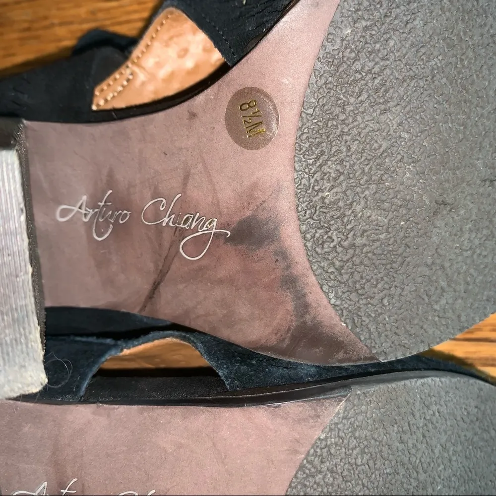 Arturo Chiang Janel Suede Booties Sandals 8.5 - Image 7