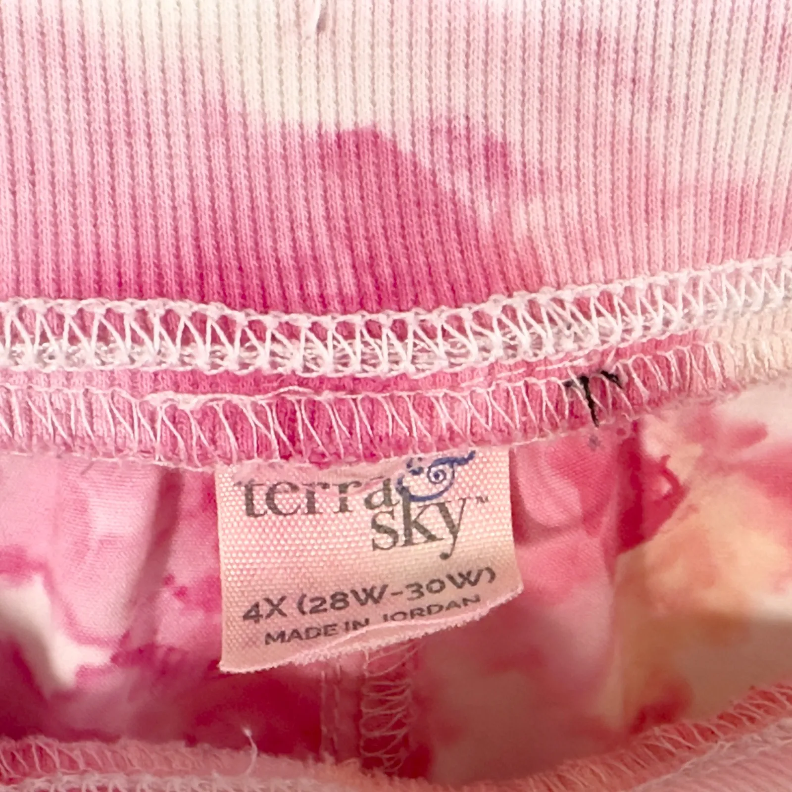 Terra Sky Plus Size 4X Cargo‎ Shorts Handmade Tie Dye 28W 30W Hot Pink Peach 953 - Image 3
