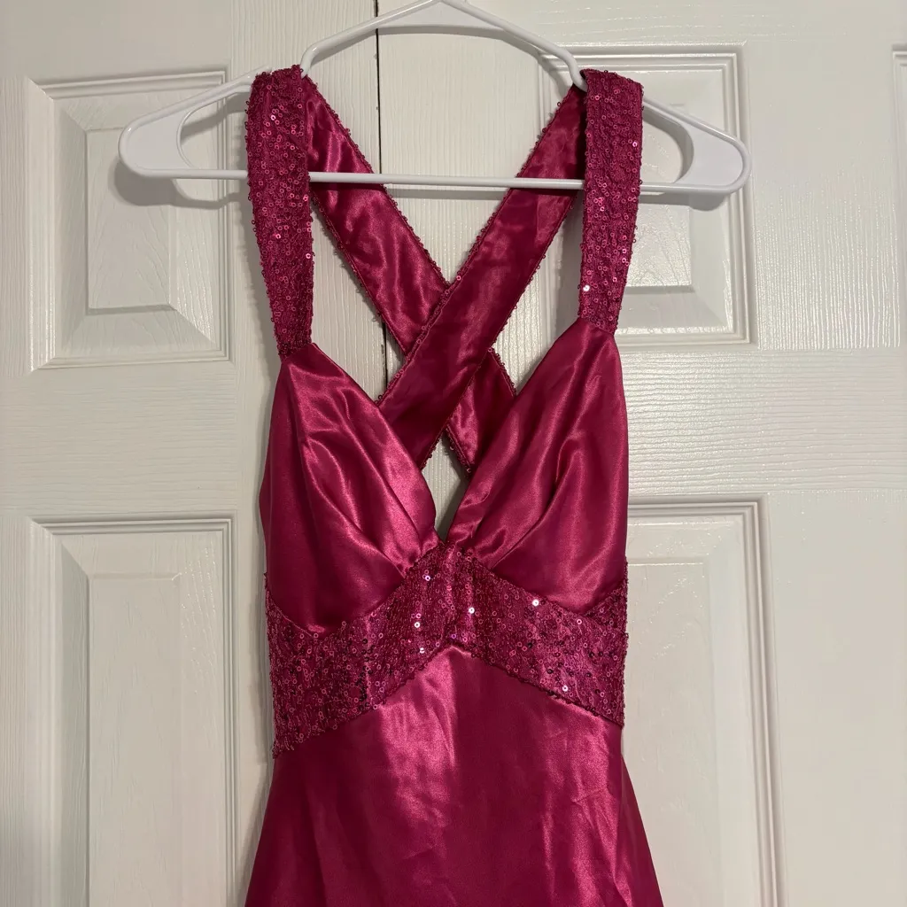 Vintage Y2K Gunne Sax Pink Maxi Sparkly Dress - Image 8