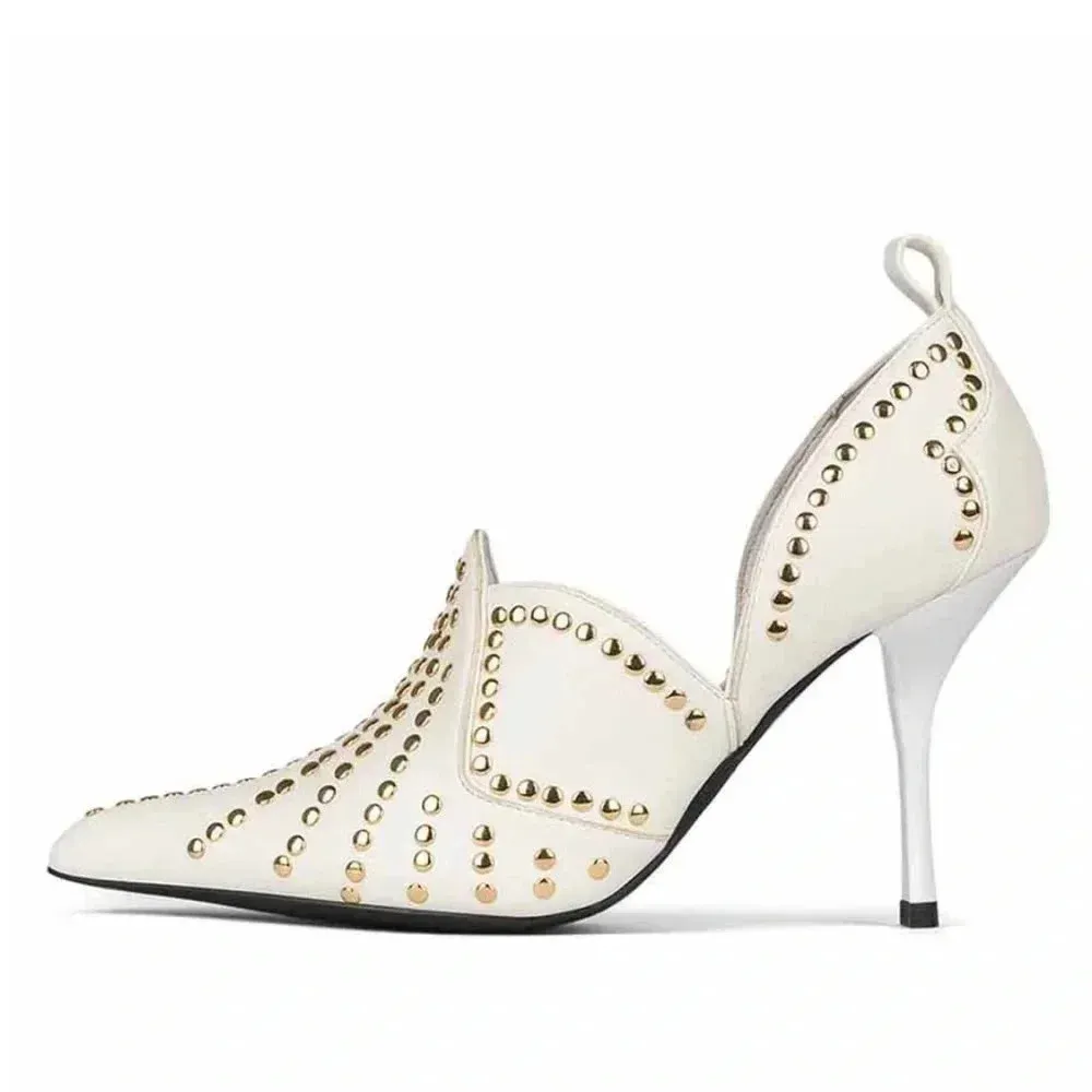 JEFFREY CAMPBELL SPANGLED Pointed Toe Stud Details Heels Pumps Size 9 - Image 11