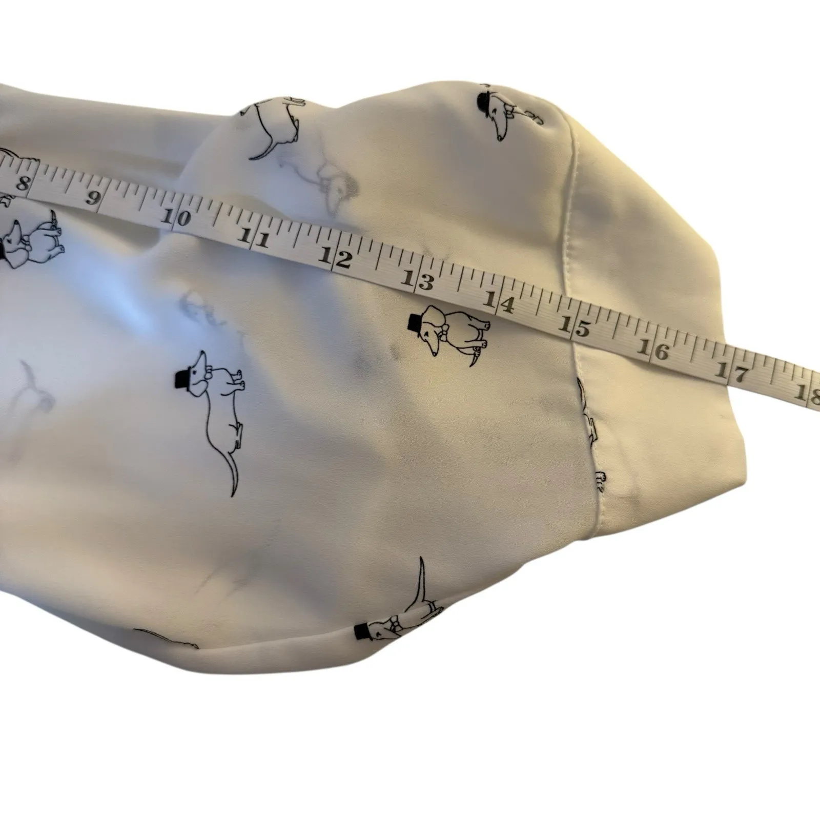 Torrid Harper Blouse Size 1 White Sheer Pullover Tunic Dachshund Weiner Dog - Image 10