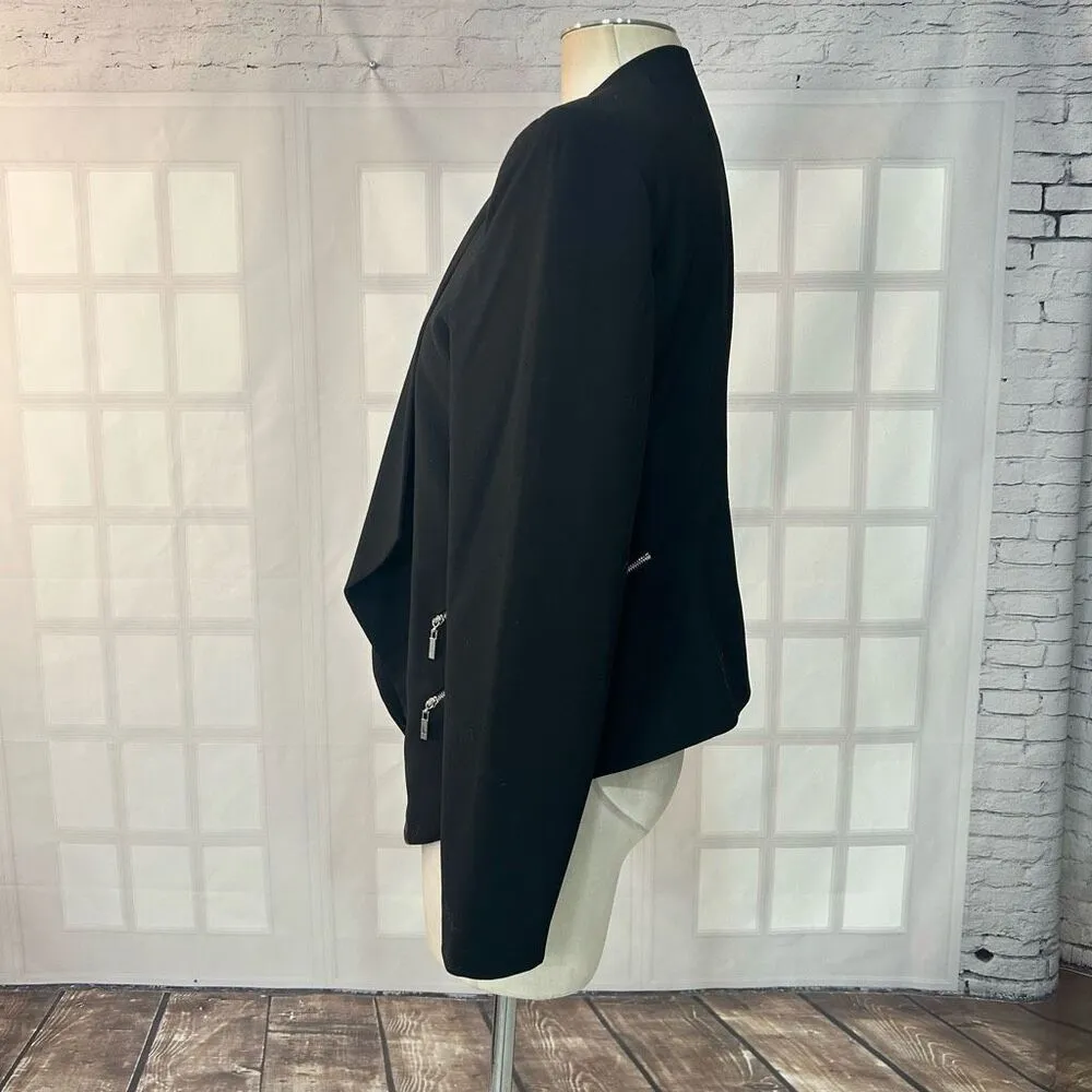 Vince Camuto Black Double Zipper Blazer Size 14 - Image 4