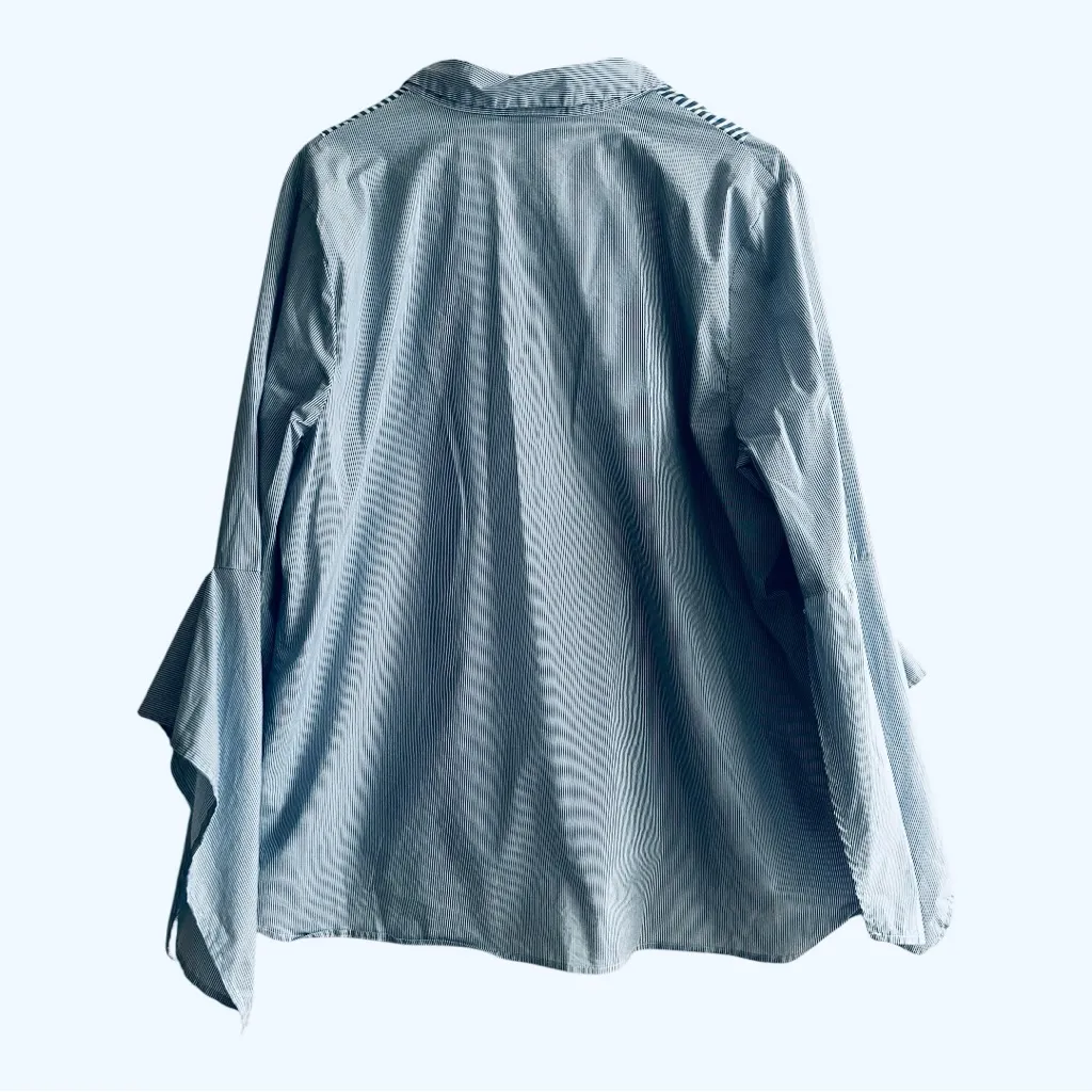 a.n.a  striped button down flare sleeve top Size Xl - Image 5