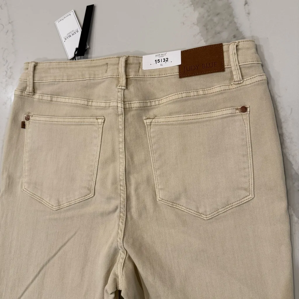 Judy Blue NWT High Waisted Tummy Control Skinny Denim Jeans Women’s 15/32 Bone - Image 10
