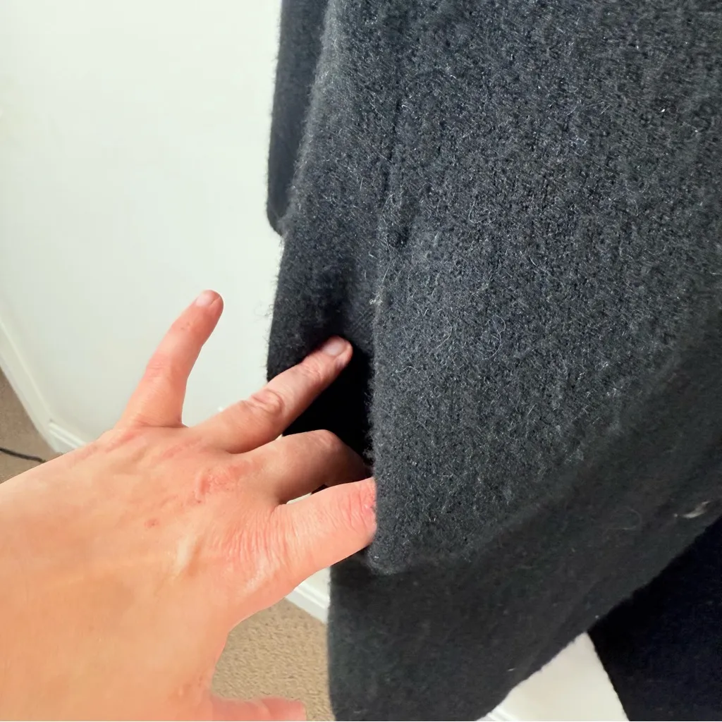 Vince Black Wool Angora Collared Cardigan Sweater Coat - Image 5