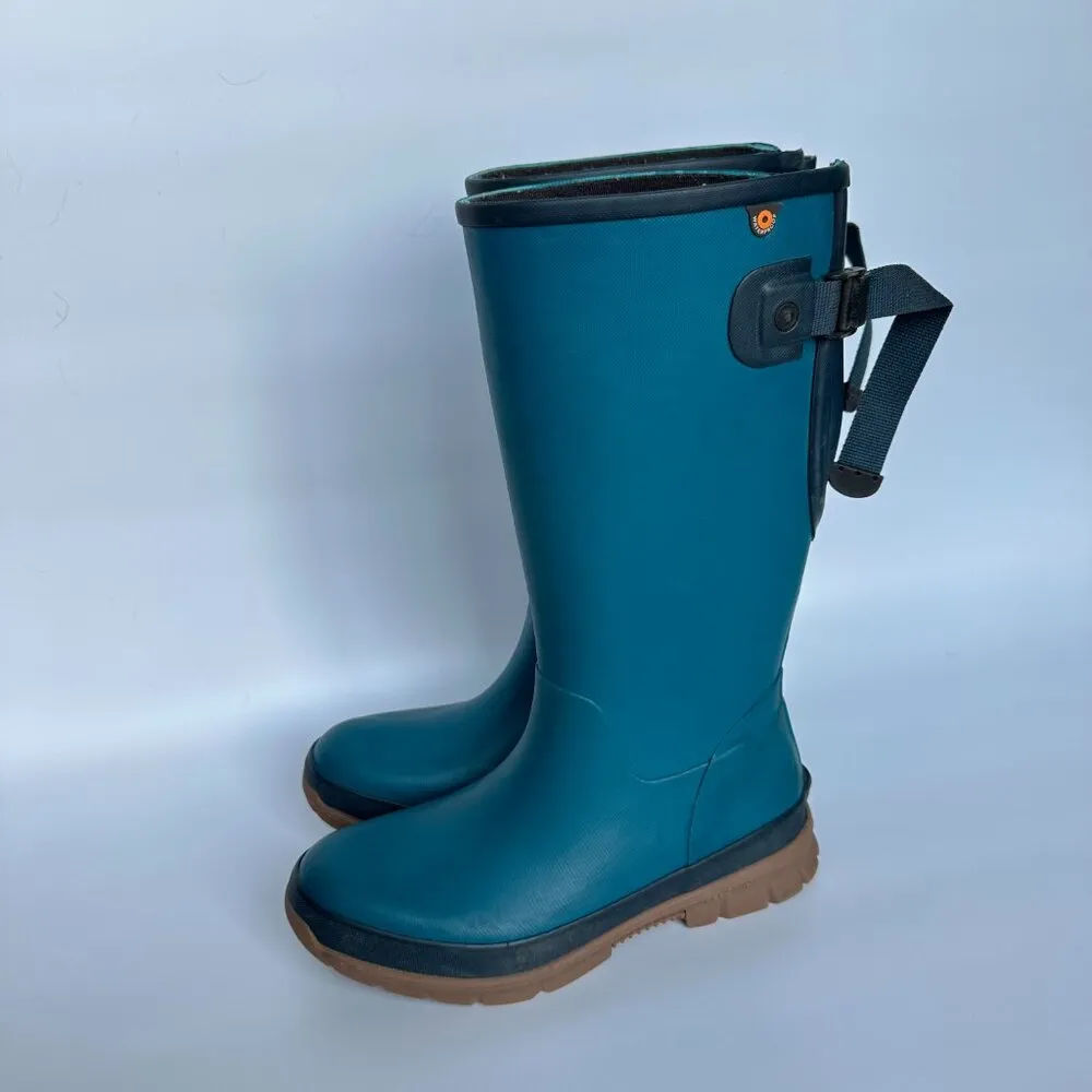 BOGS Women's Size 6 Amanda II Tall Rain Boot Teal Blue‎ Outdoors Gardening Farm Green - Image 4