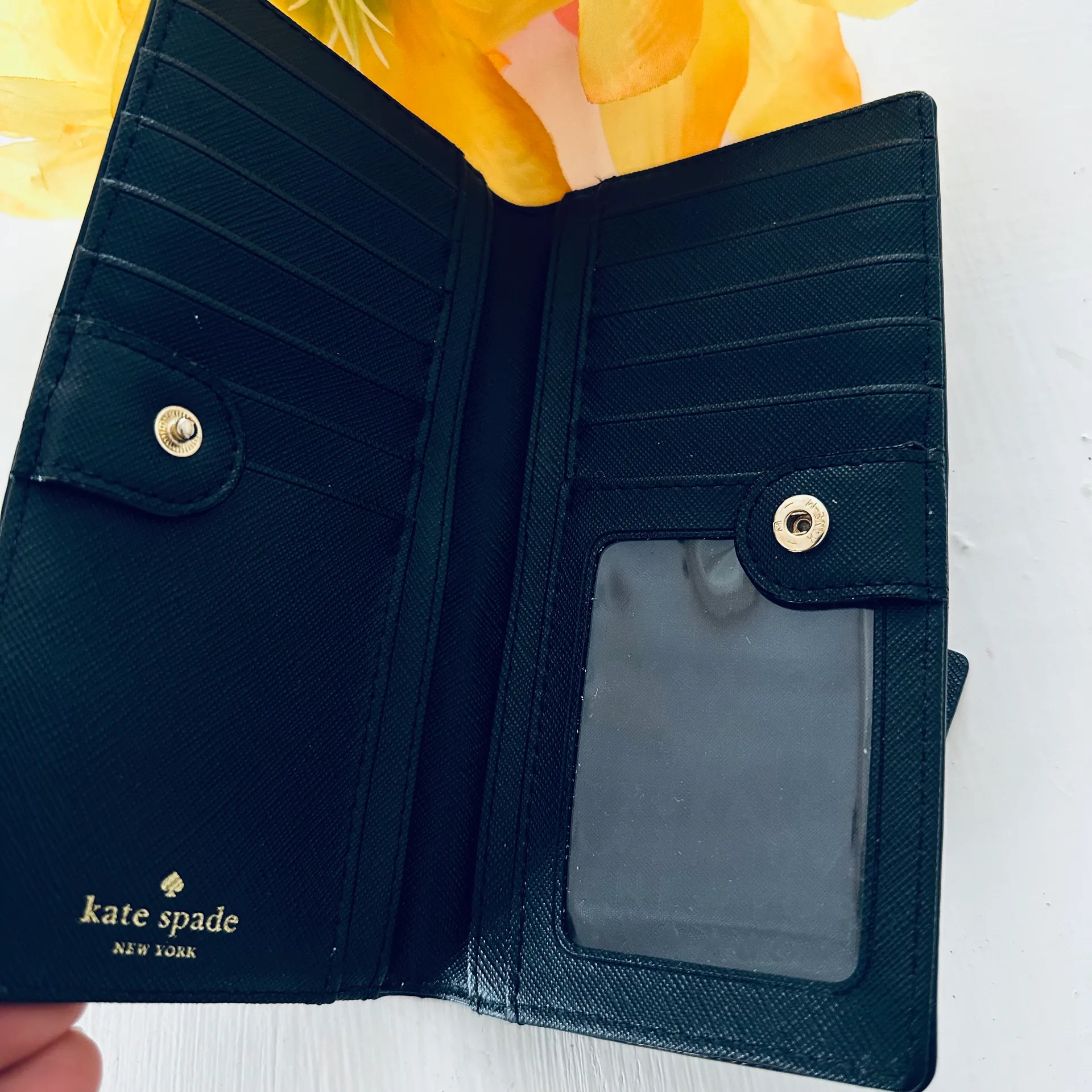 New York Staci Large Slim Bifold Wallet Black - Image 7