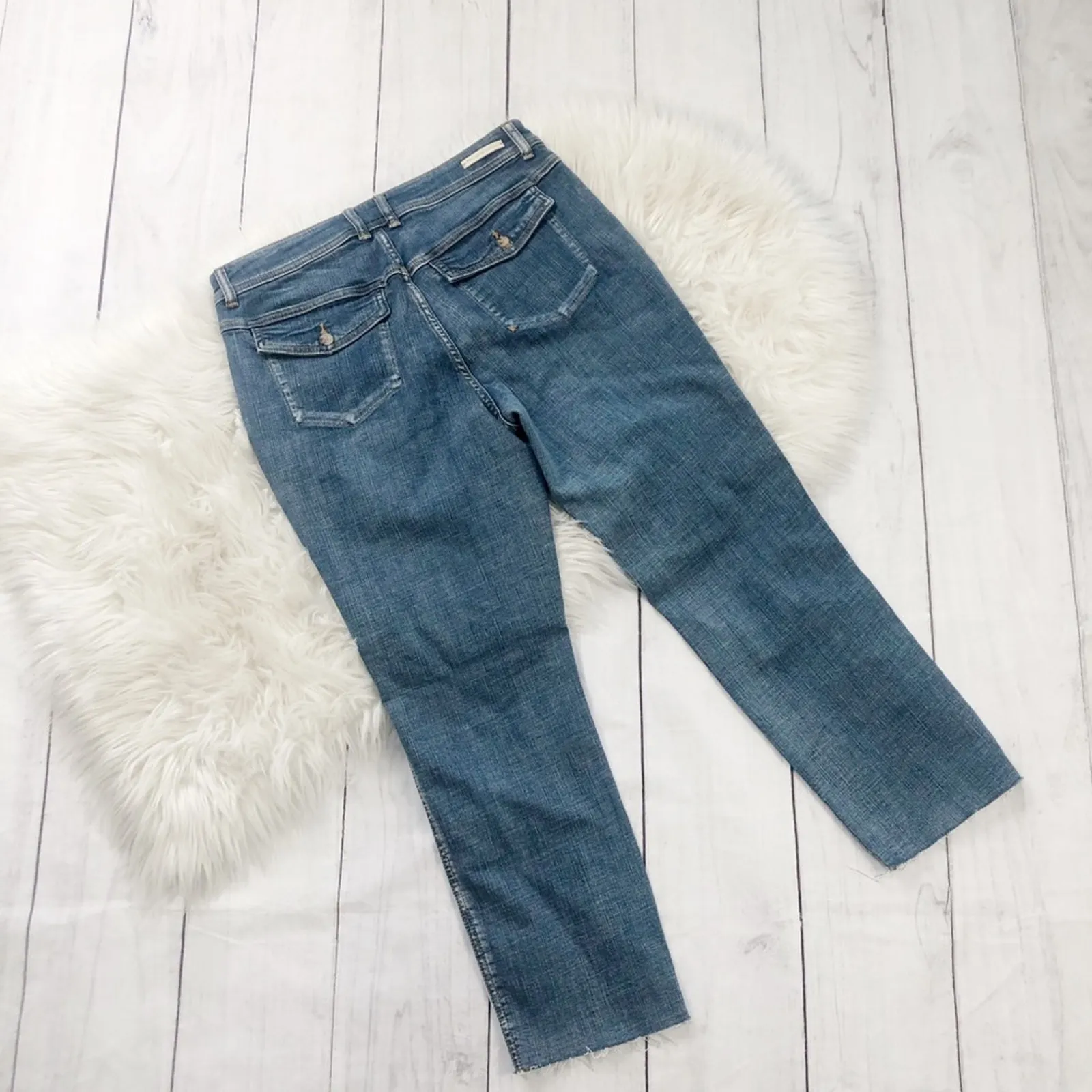 Anthropologie Women's Pilcro Pleated Trouser‎ Blue Jeans Size 28 NEW - Image 5