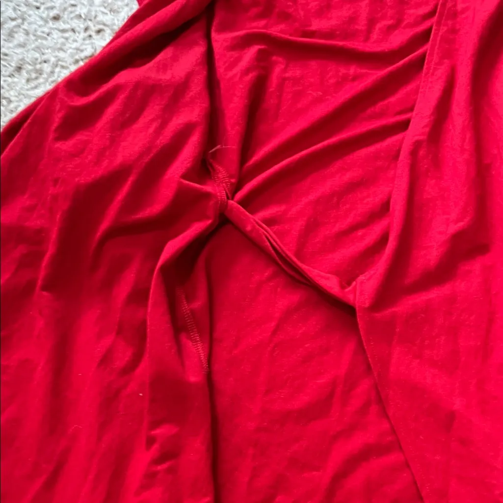 NWOT MNG Casual Vibrant Red Sleeveless Wrap Mini Dress w/ Ruffle Hem - Image 7