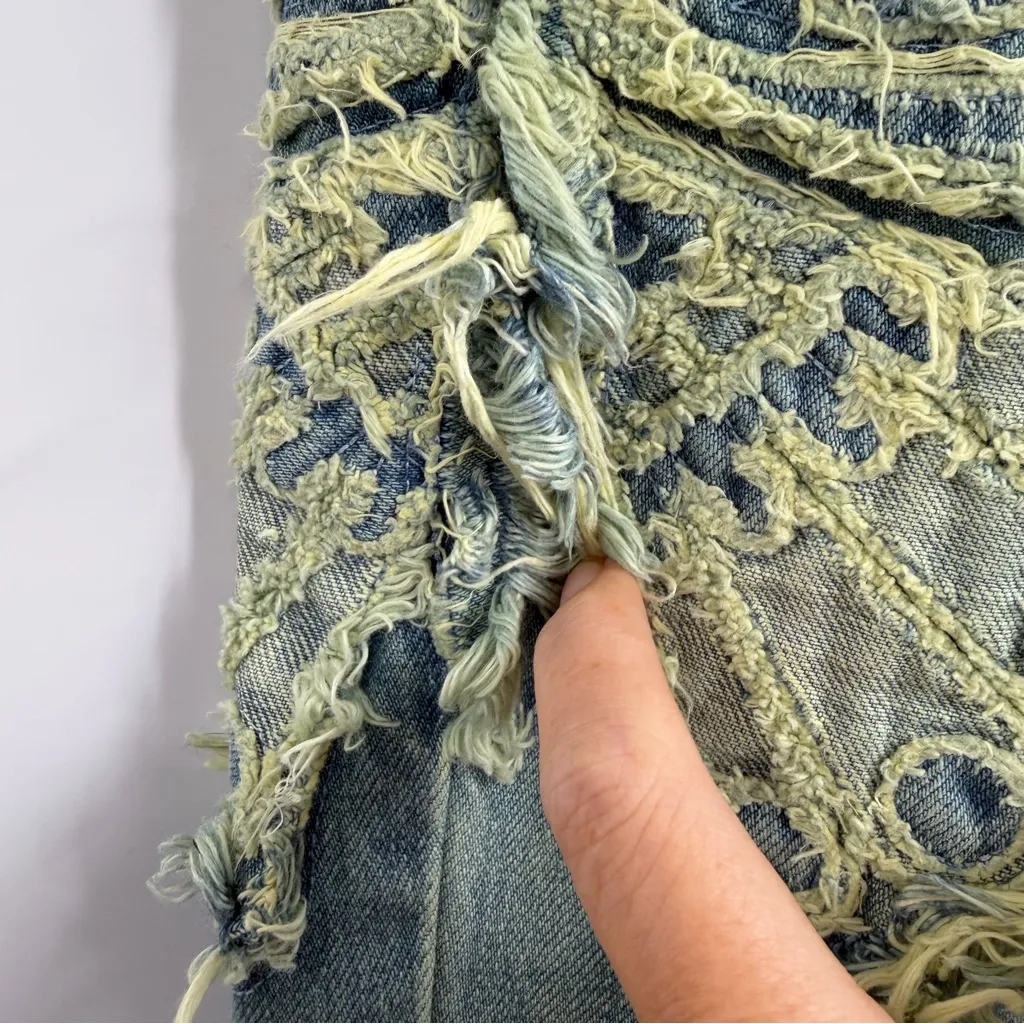 BDG Low Rise Flare Jeans 25 Butterfly Appliqué Y2K Boho Urban Outfitters Cotton - Image 4