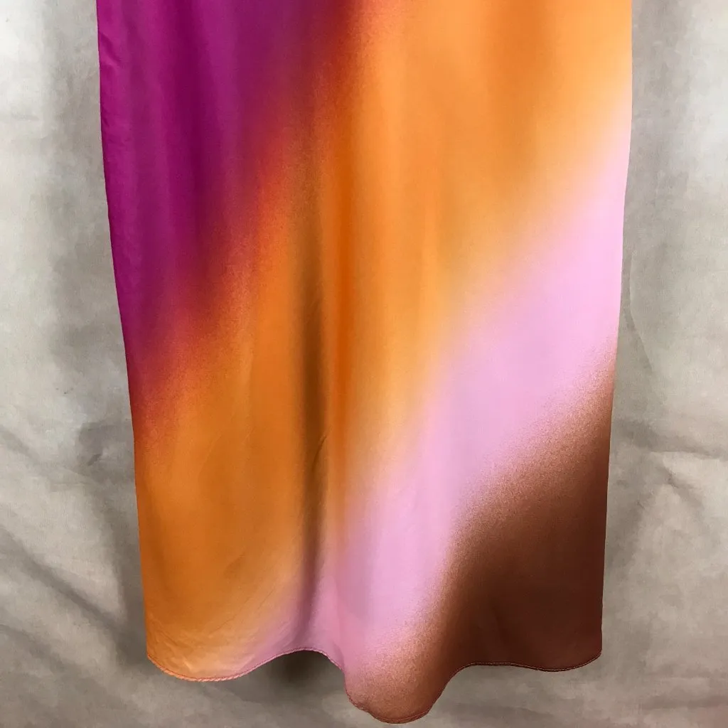 SKIES ARE BLUE Satin Ombre Midi Slip Dress SMALL - Image 9