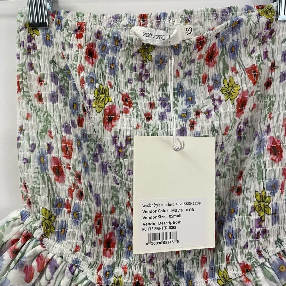 70/21 Ruffle Floral Print Skirt Size XS - Image 5
