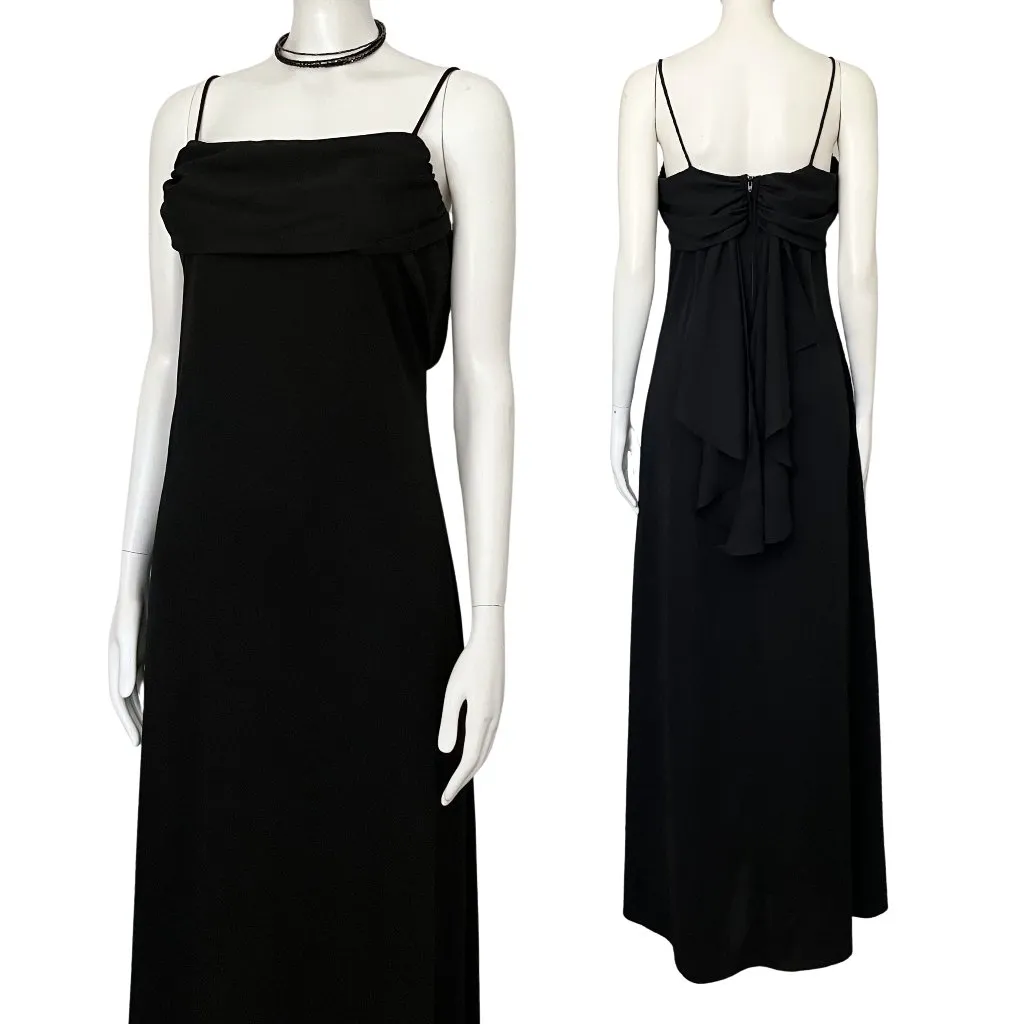 Vintage 90s Black Prom Dress Back Sash. Medium 8. Whimsigoth Gothic Glam Formal - Image 2