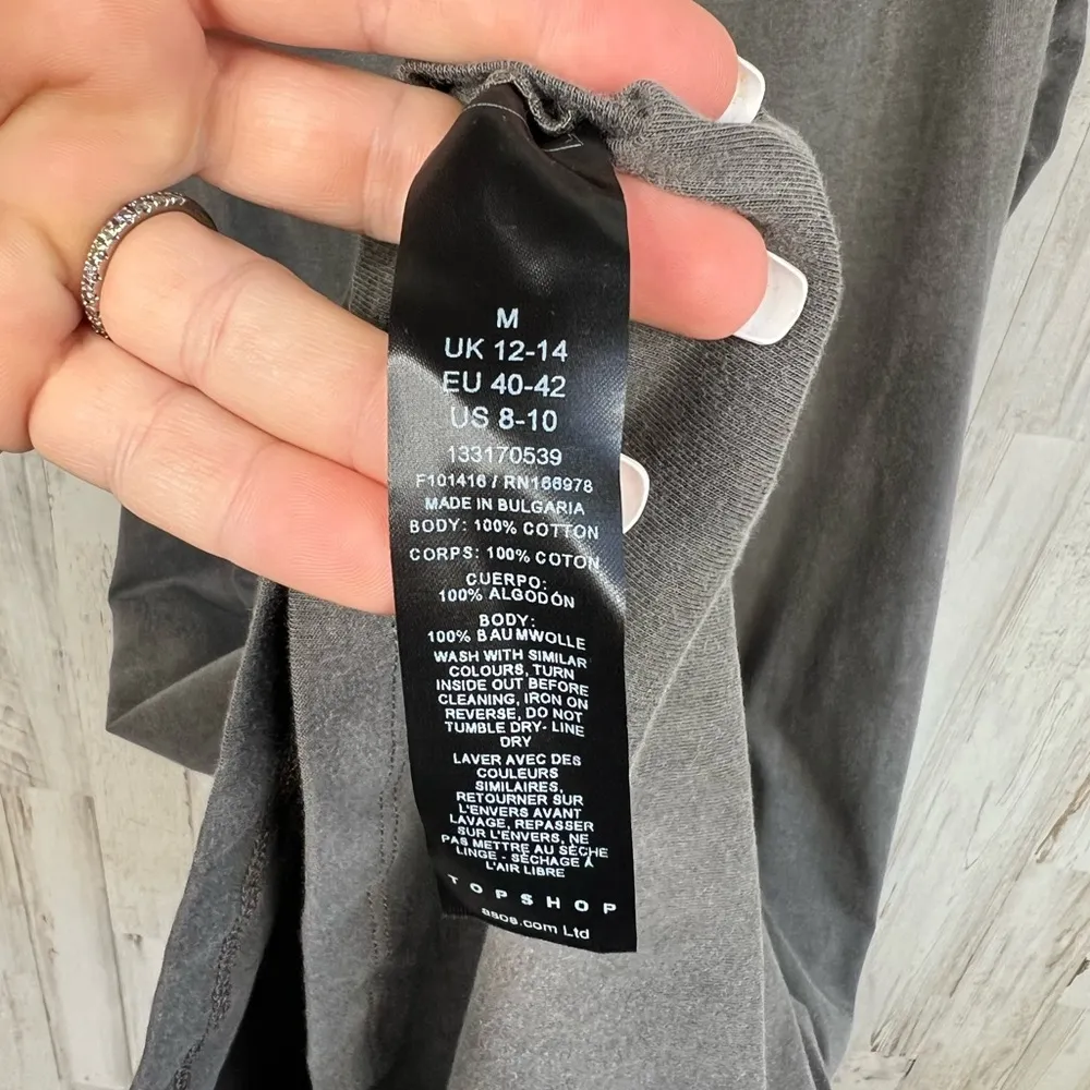 Topshop Women's Sleeveless Gray Side Cut Out T Shirt Dress Size M 8-10 - Image 10