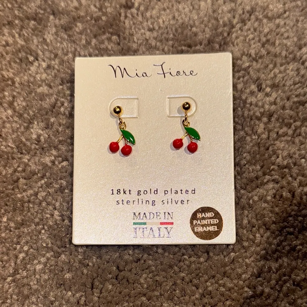 Mia Fiore Cherry Earrings Red - Image 3