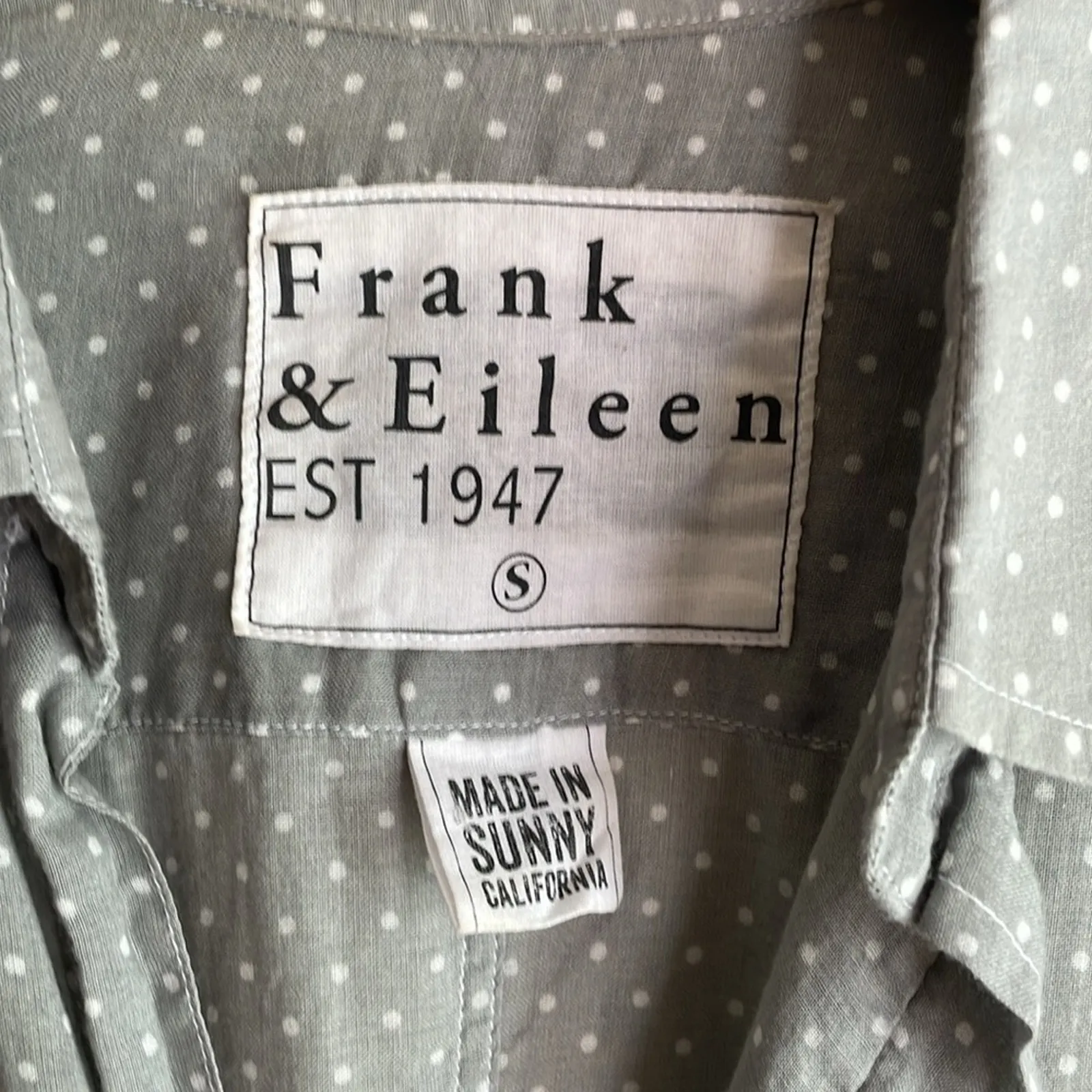 Frank & Eileen Barry Long-Sleeve Polka-Dot Shirt Gray Dots - Image 5