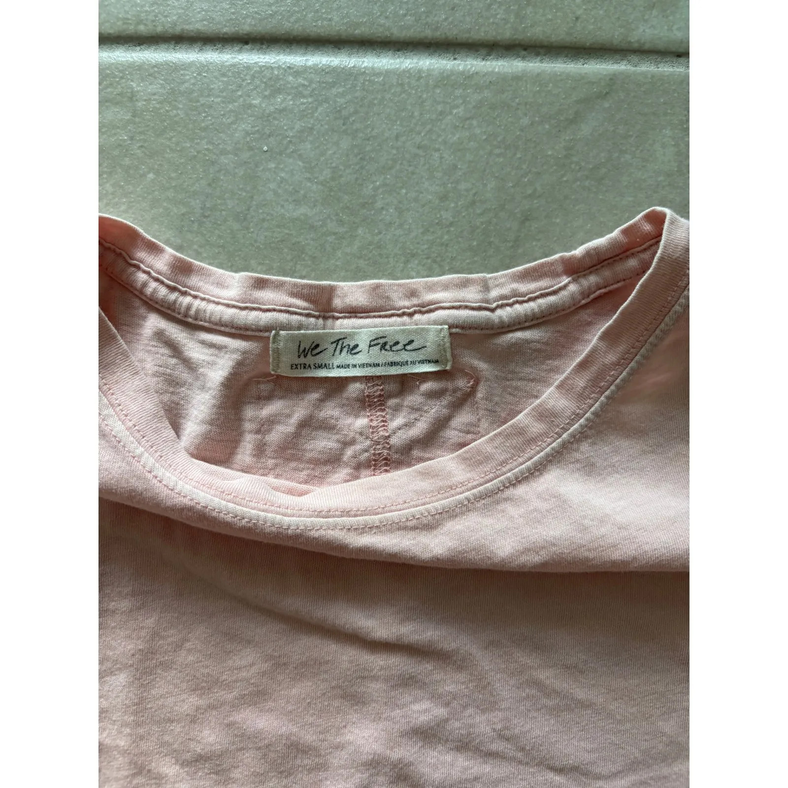 We The Free Shirt Womens XS Pink Oversized Cotton Flowy TShirt‎ Boxy Boho Sporty - Image 5